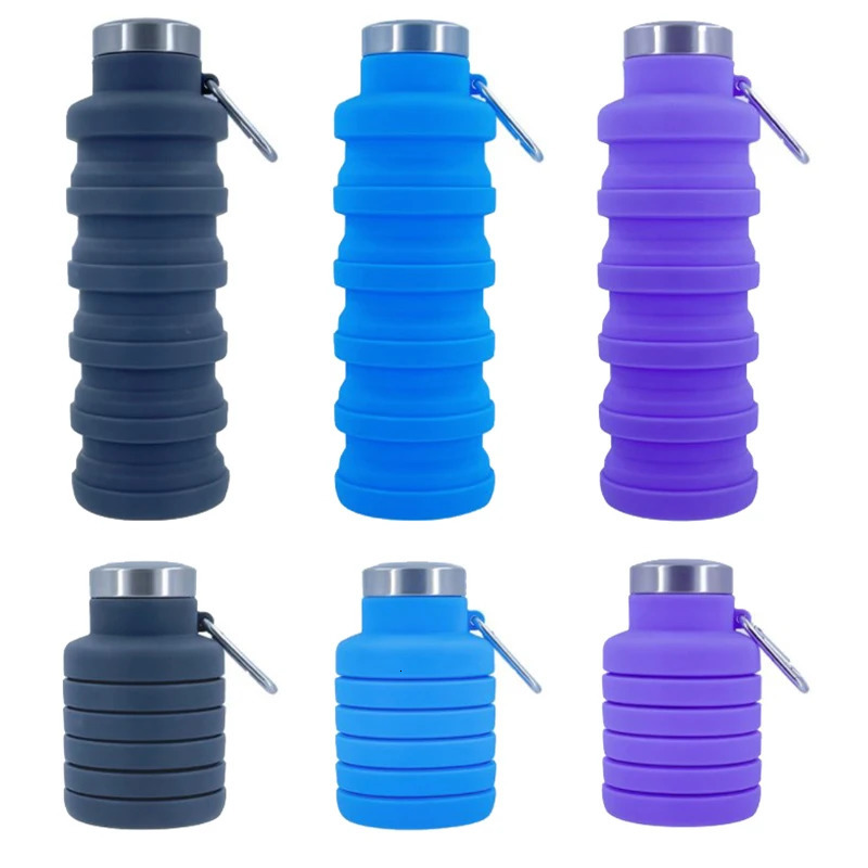 portable silicone water coffee cup outdoor travel tool foldable sports bottle Z260202