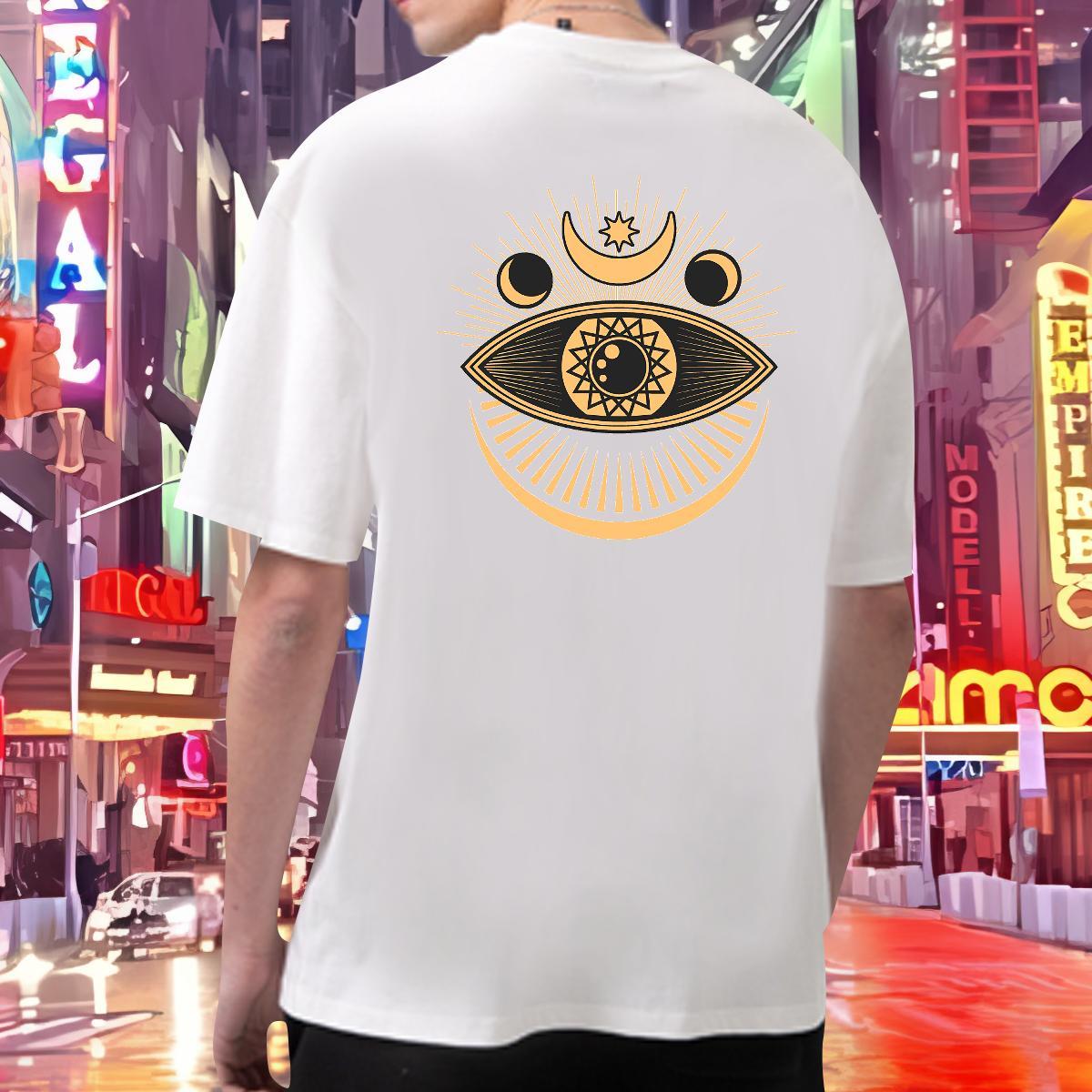 Designer Men T Shirts eyes Tops Tees 230g Cotton Daily Wear Classic DIY Printed O-Neck Short Sleeve Couples T Shirts