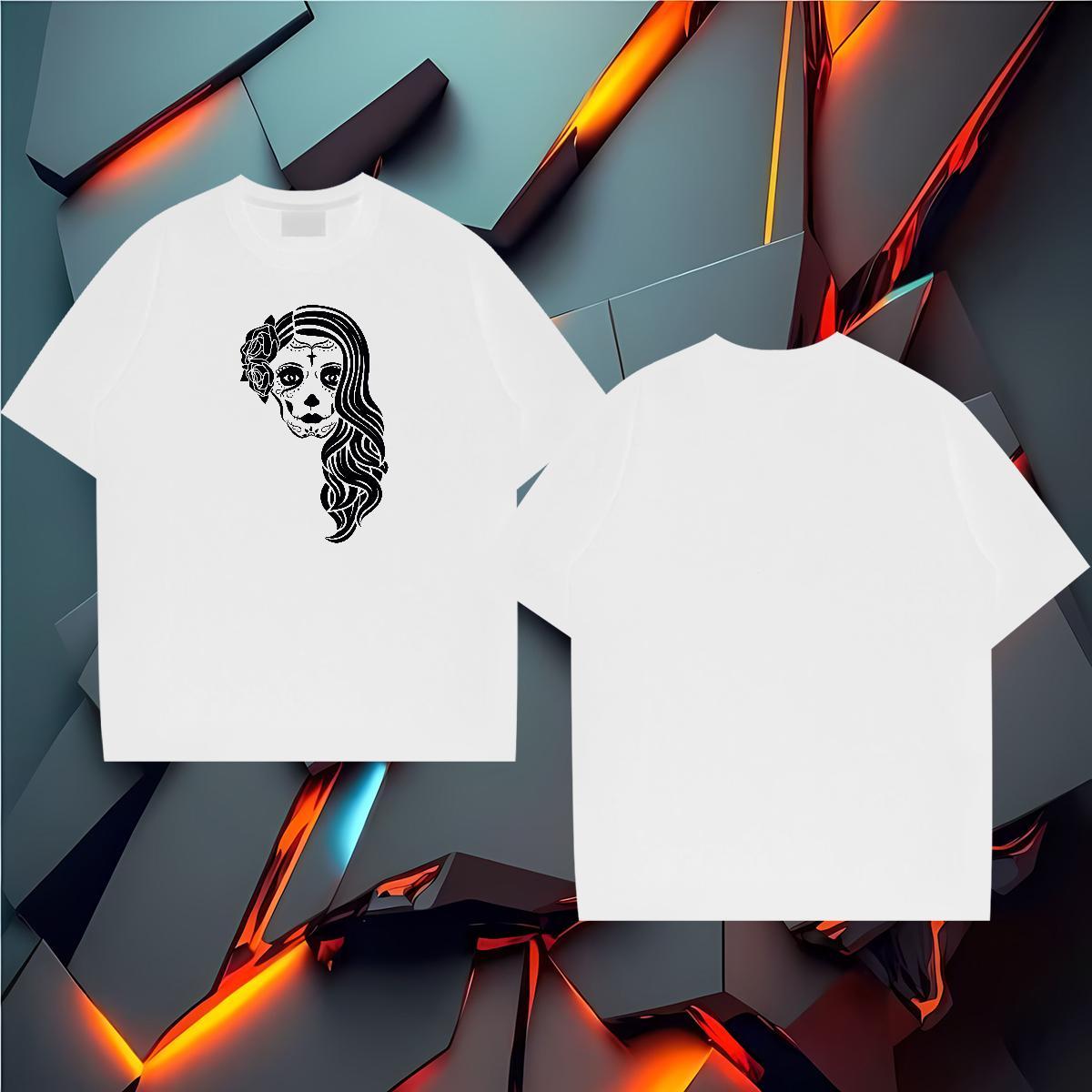 Fashion Casual Man T Shirts skull Wear 230g 100% Cotton Summer Casual Comfortable Custom Cartoon Breathable Short Sleeve Men Tshirts