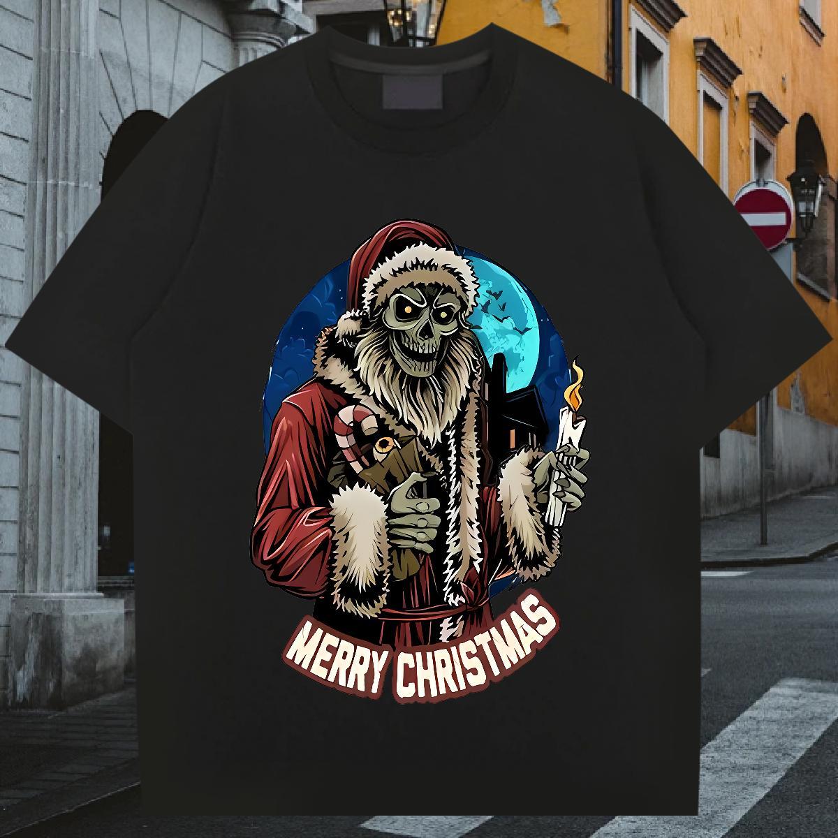 2024 Designer T shirt skull Tees 230g Pure Cotton Sports Casual Soft Plus Size Cartoon Round Neck Short Sleeve Men Tops Tees
