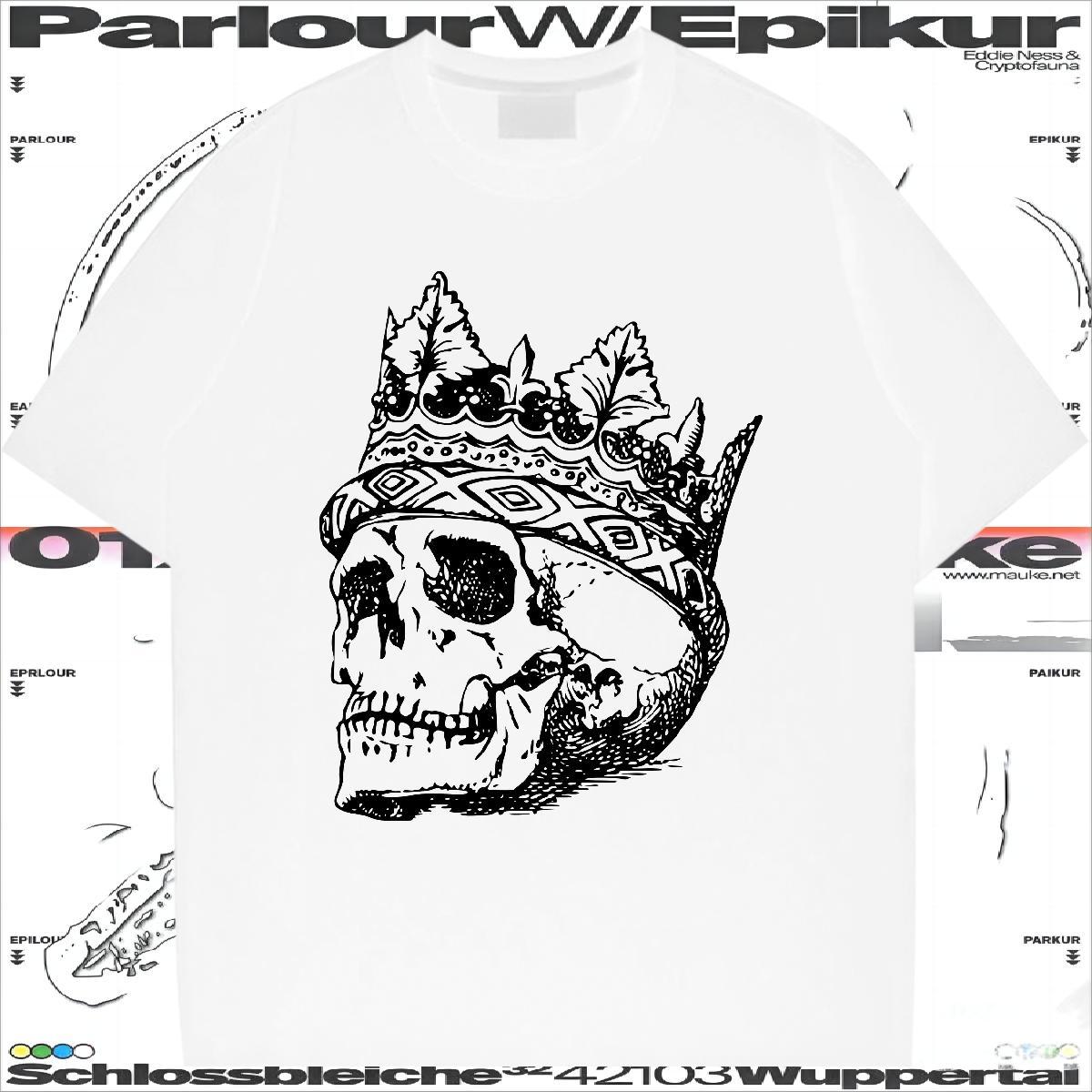 Fashion Designer Men T Shirts skull Tshirts 100% Cotton 230g Daily Wear Free Shipping Custom Print Oversized Breathable Tshirt for Man Woman