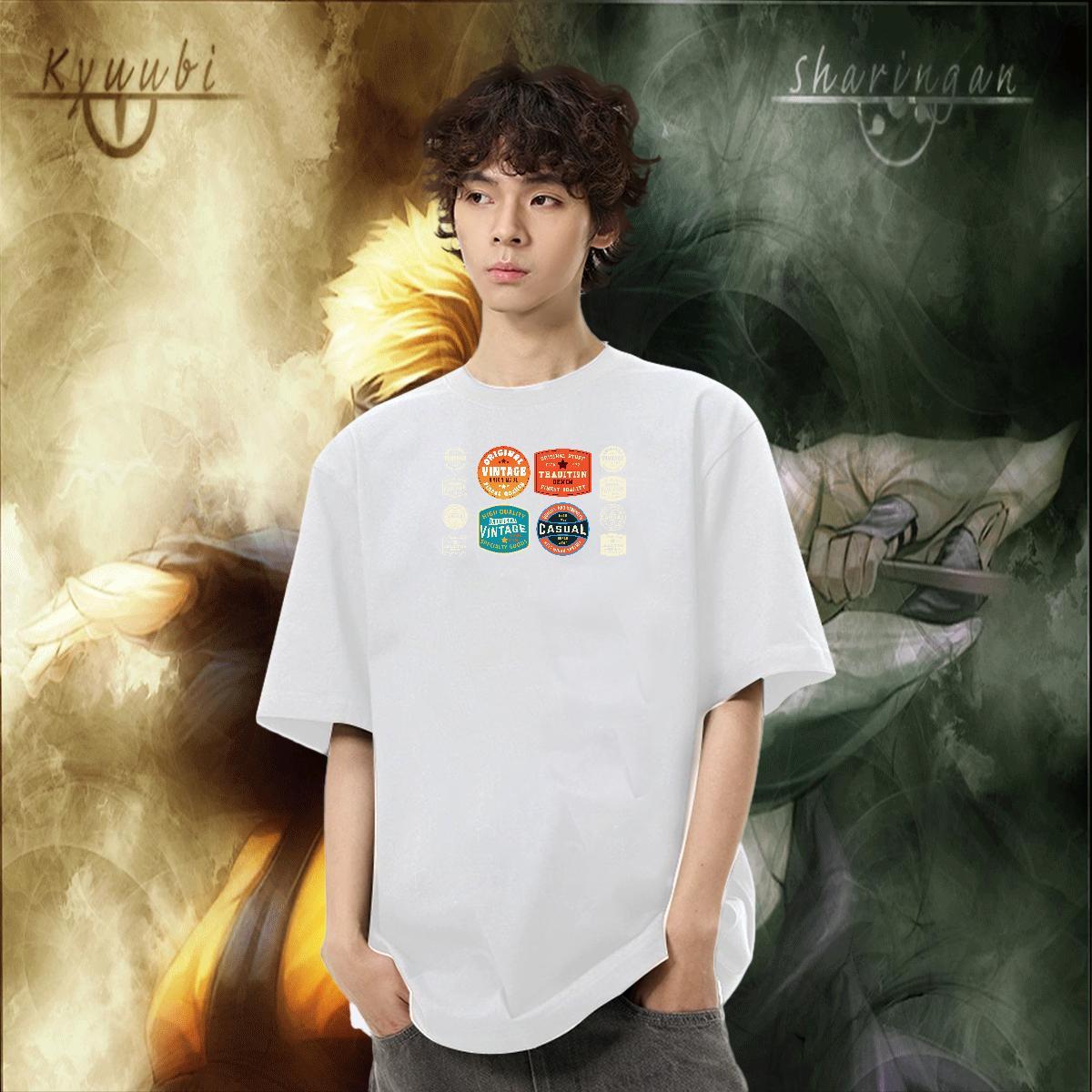Casual New T-Shirts for Men letter Tops Tees 230g Cotton Sports Casual Classic Custom Big Size Breathable Crew Neck Tshirt for Man Woman