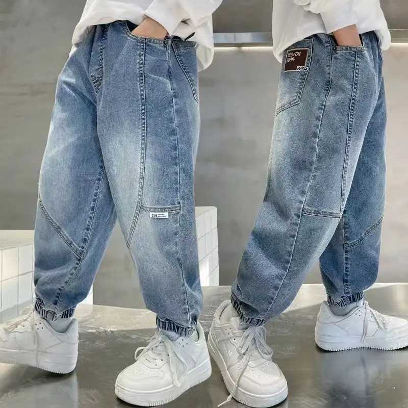 Jeans Boys Jean Pants Long Trousers Cotton 2024 Hot Spring Autumn Babys Kids Pants Teenagers Outwear Childrens Clothing