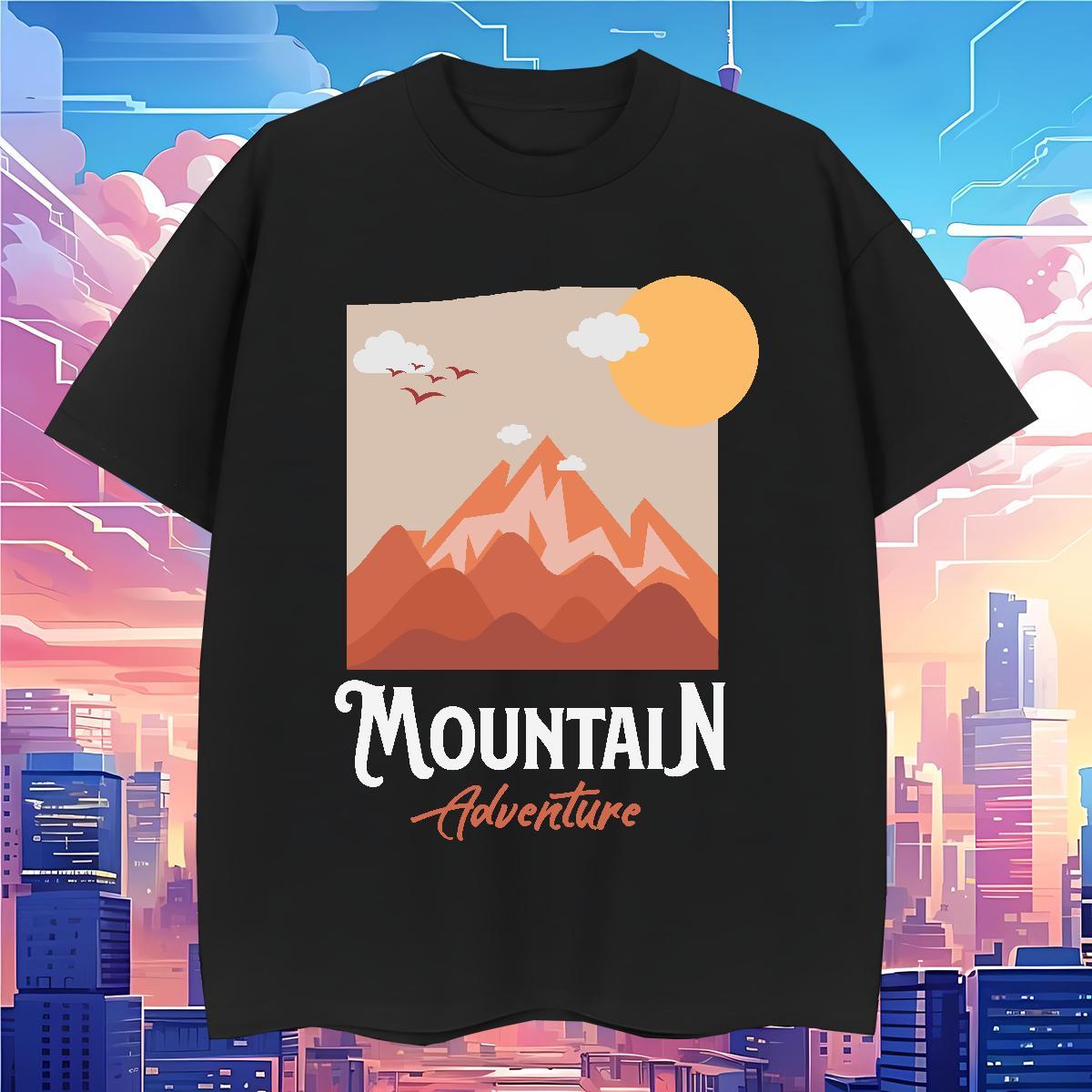 Designer T-Shirts for Men mountains Clothings 230g Cotton Sports Casual Unisex Graphic Short Sleeve O-Neck Men Tees