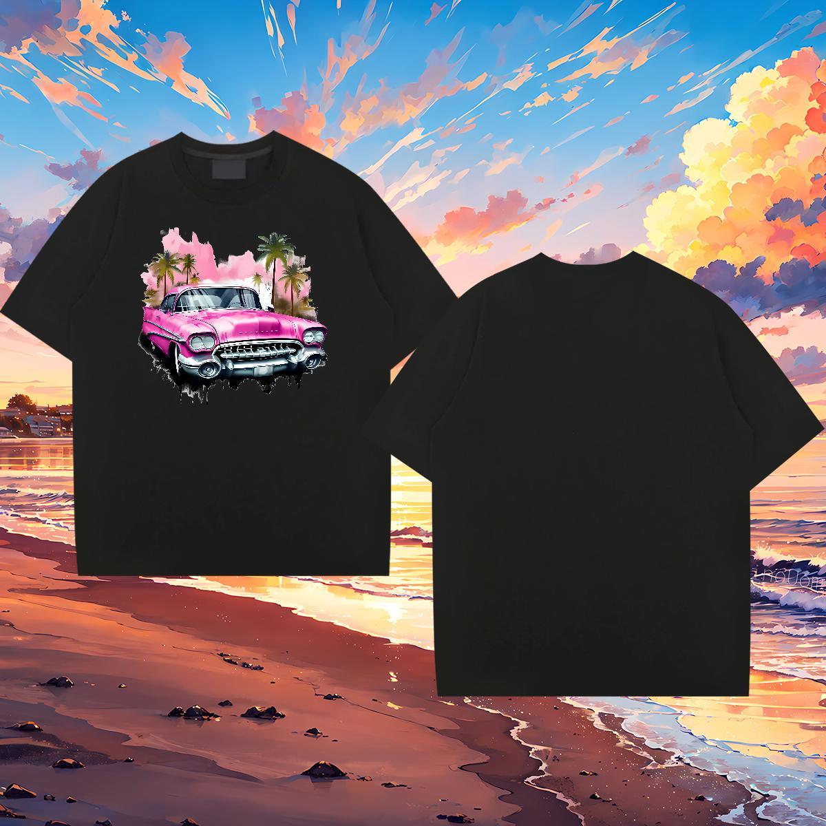 Fashion Casual Men T Shirts car Tops Tees 230g Cotton Hip Hop Street Cool Design DIY Printed O-Neck Short Sleeve Mens Tshirts