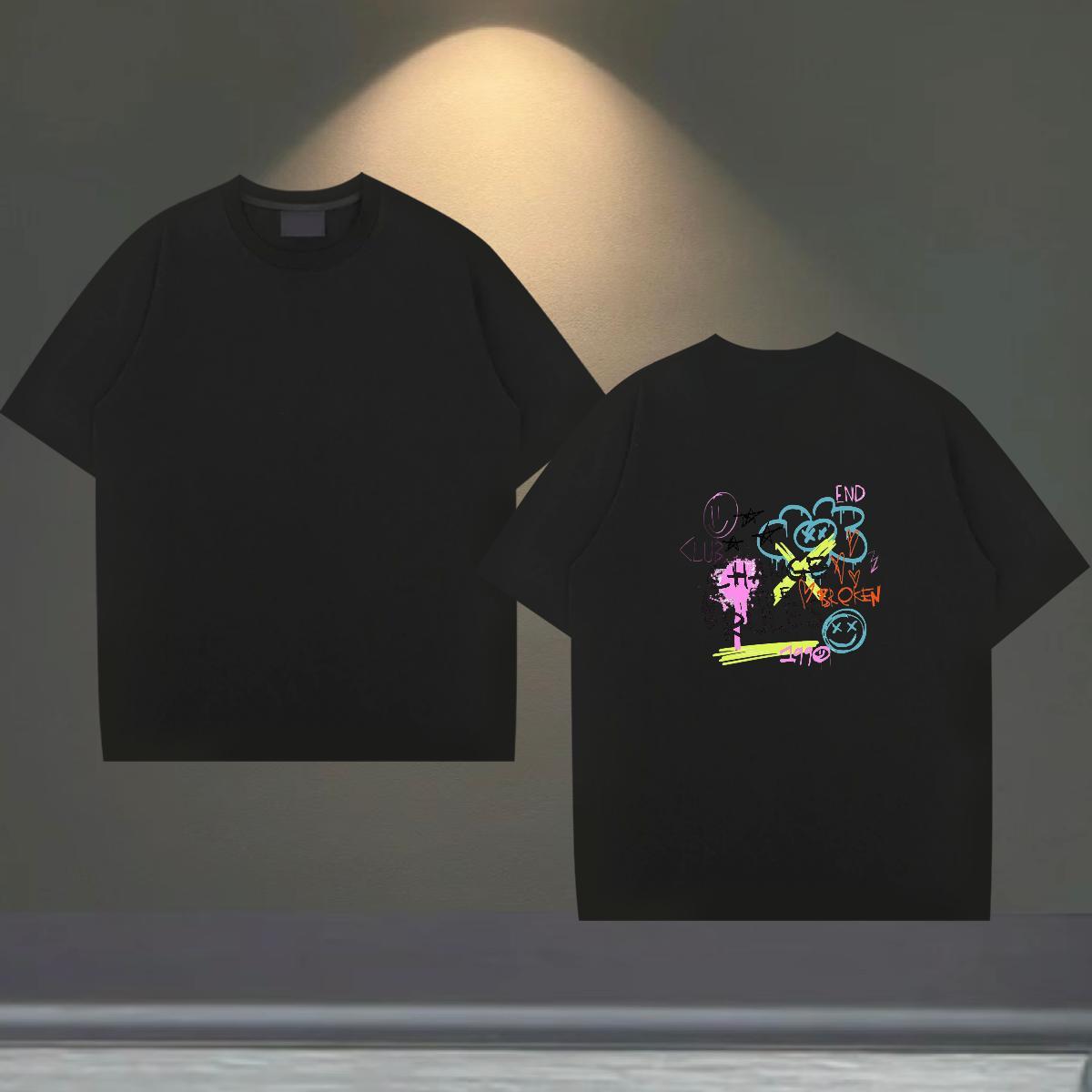 2024 Designer T Shirt For Man letter Polos 230g 100% Cotton Hip Hop Street Popular White Plus Size Round Neck Short Sleeve Men Tops Tees