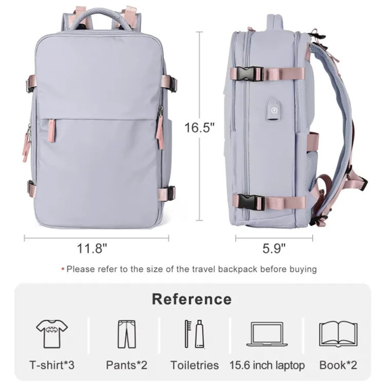 Female travel backpack carry on TSA approved laptop flight university nurse bag leisure day 240807