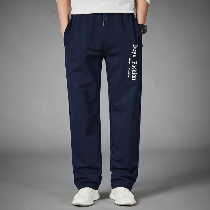 Men Running Pants Joggers Sweatpant Spring Autumn Jogging Sport Trousers Loose Gym Fitness Straight Breathable Active 5XL 240806