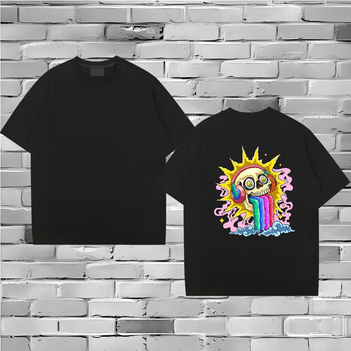 2024 New T shirt skull Clothings 230g 100% Cotton Outdoor Comfortable Custom Printed Breathable Soft Men Tshirts