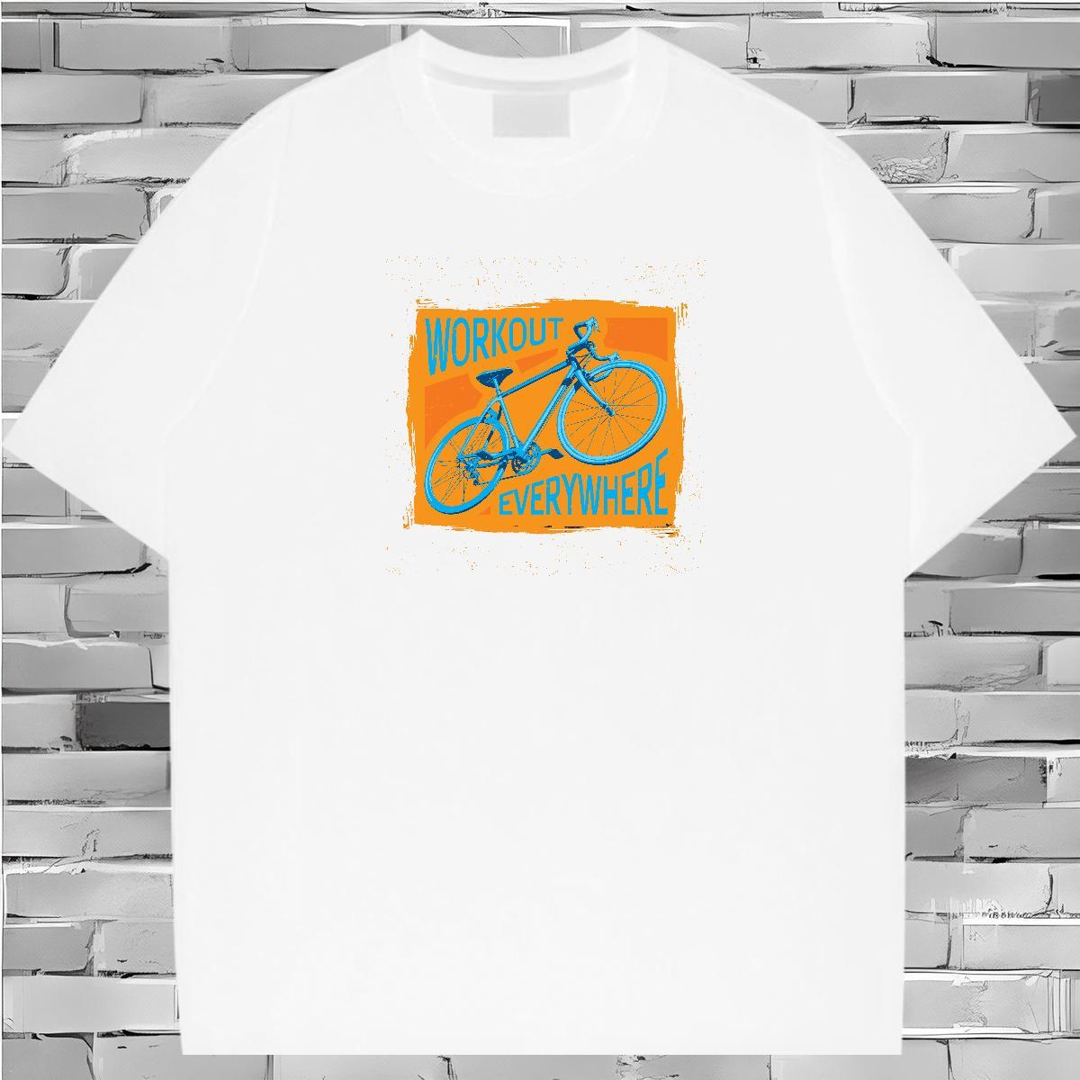 Stylist T-Shirts bicycle Tshirts 230g 100% Cotton Hip Hop Street Brand Custom Printed O-Neck Short Sleeve Men Tshirts