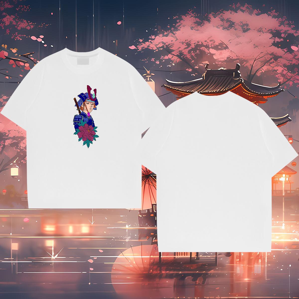 Fashion Casual T shirt portrait Top Tees 230g Pure Cotton Street Casual Loose Anime Print Short Sleeve Soft Men Tees