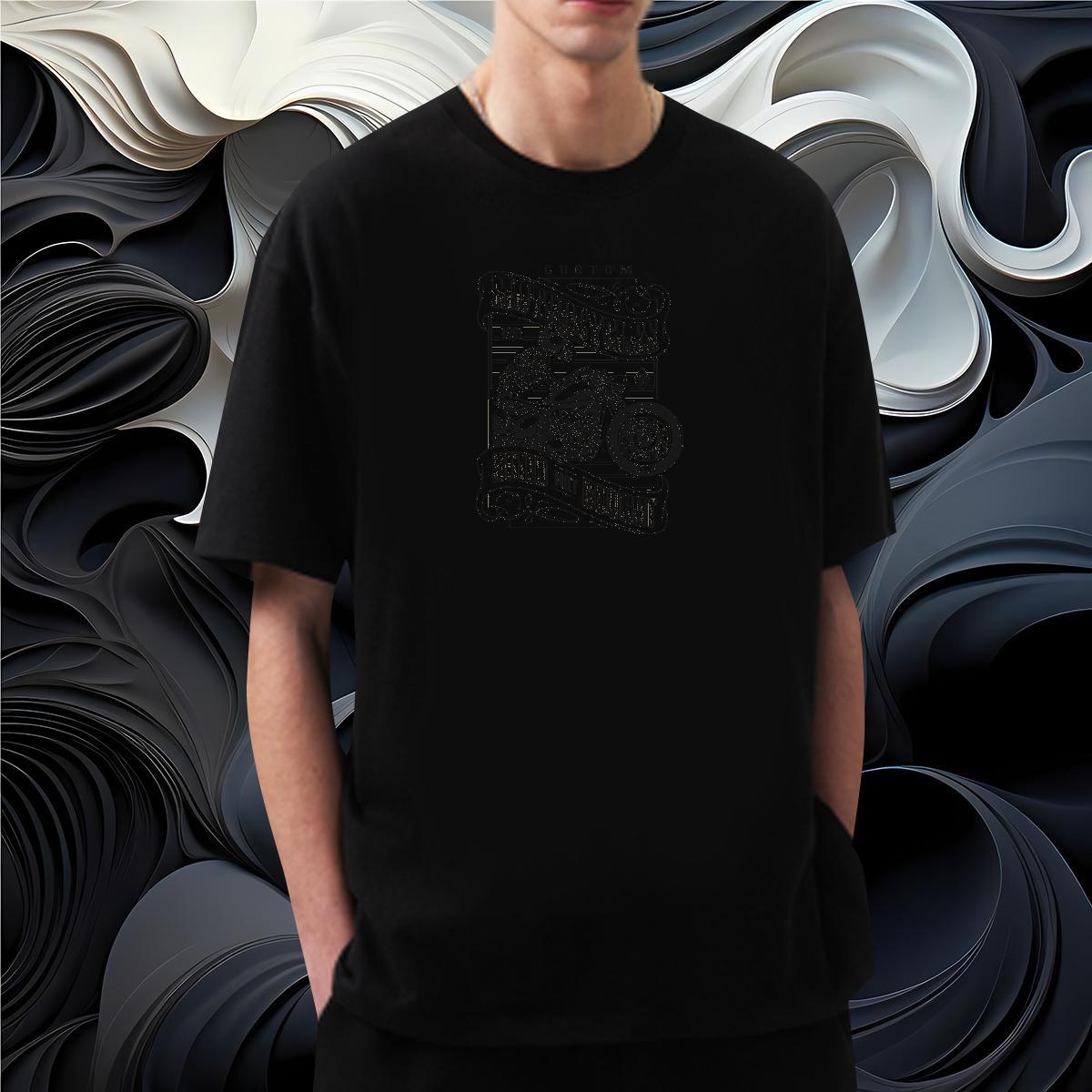 Fashion Casual T shirt Motorcycle Tees 230g Pure Cotton Daily Outfit Classic Custom Printed Breathable Crew Neck Mens Tshirts