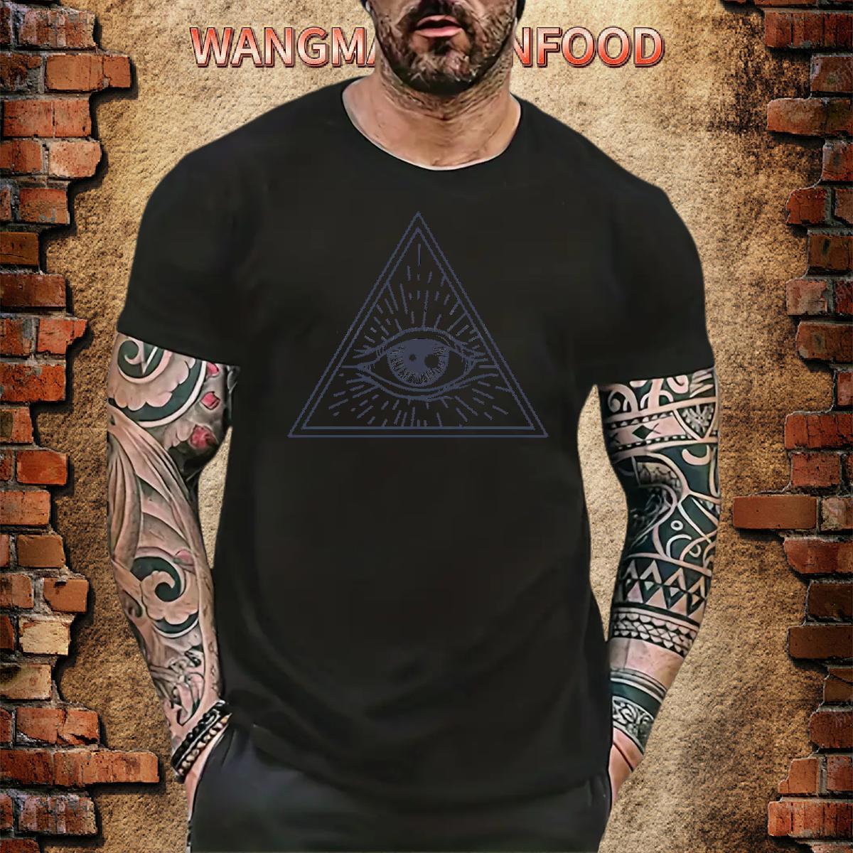 Free Shipping Man T Shirts eye of the devil Clothings 230g 100% Cotton Daily Wear Soft Asian Size Breathable Short Sleeve Men Tees