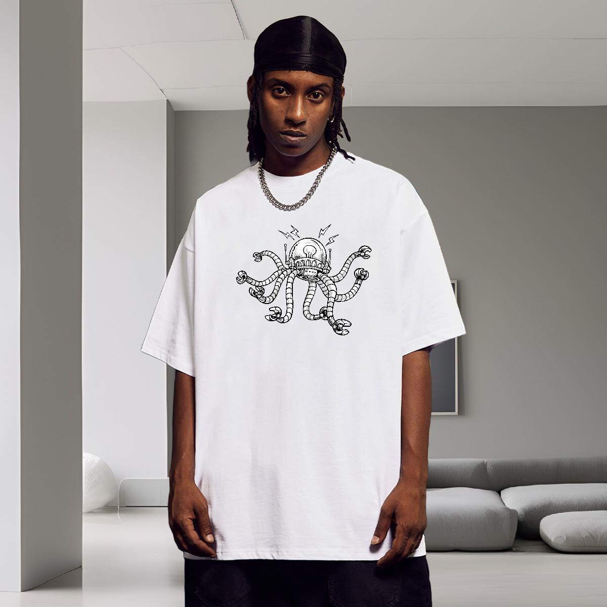 New Arrival Man T Shirts robot Tees 230g Cotton Sports Casual Classic Custom Cartoon Breathable Soft Couples T Shirts