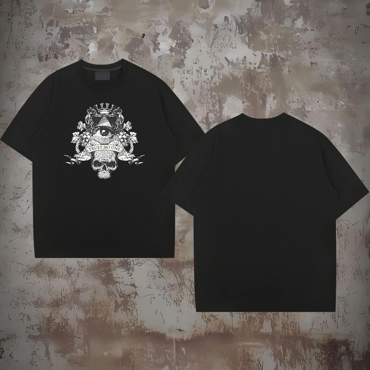 Designer Fashion T-Shirts eye of the devil Tops 230g Pure Cotton Sports Casual Loose Asian Size O Neck Short Sleeves Men Clothes T-Shirt