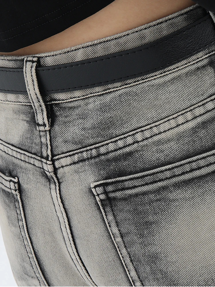 Women Dirtyfit Grunge Flare Jeans Bell Bottom Slim Denim Pants 2000s Aesthetic Japanese Fashion Trashy Y2k Streetwear Gyaru 240807