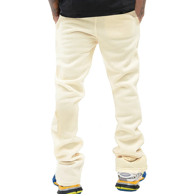 Spring Autumn Casual Pants Mens Streetwear Vintage Laceup Drawstring Solid Color Sweatpants Men Stylish 240806