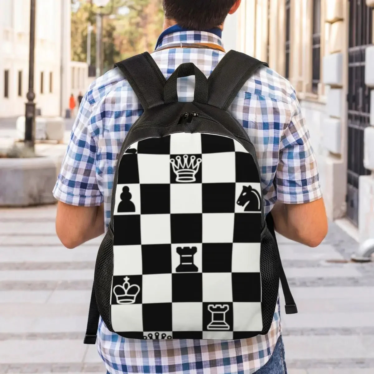 Customized Fashion Chess Backpack Womens Casual School Board Game Bag 240807