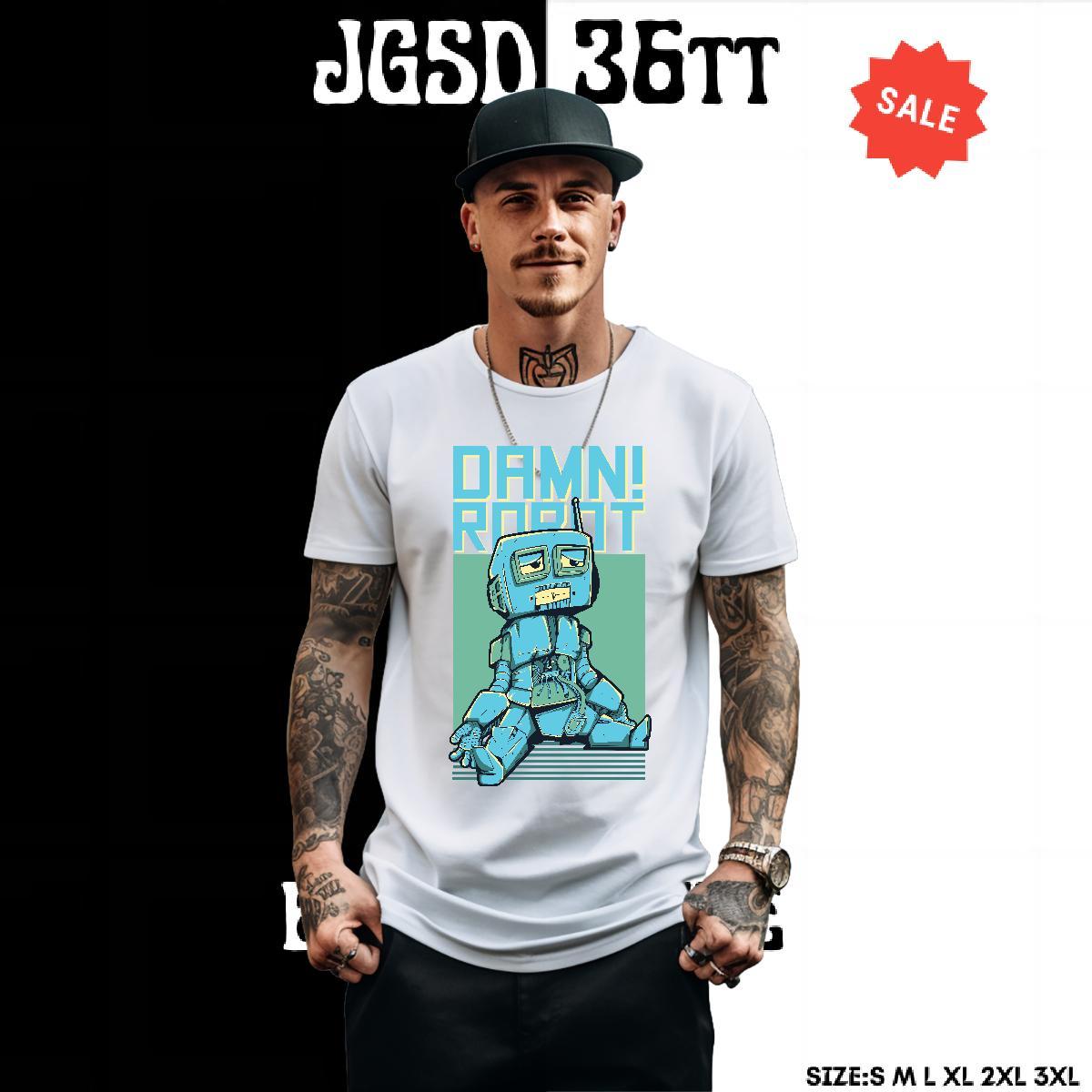 Fashion Designer T shirt robot Tees Shirts 230g Cotton Daily Outfit Free Shipping Custom Printing O-Neck Short Sleeve Men Clothes T-Shirt