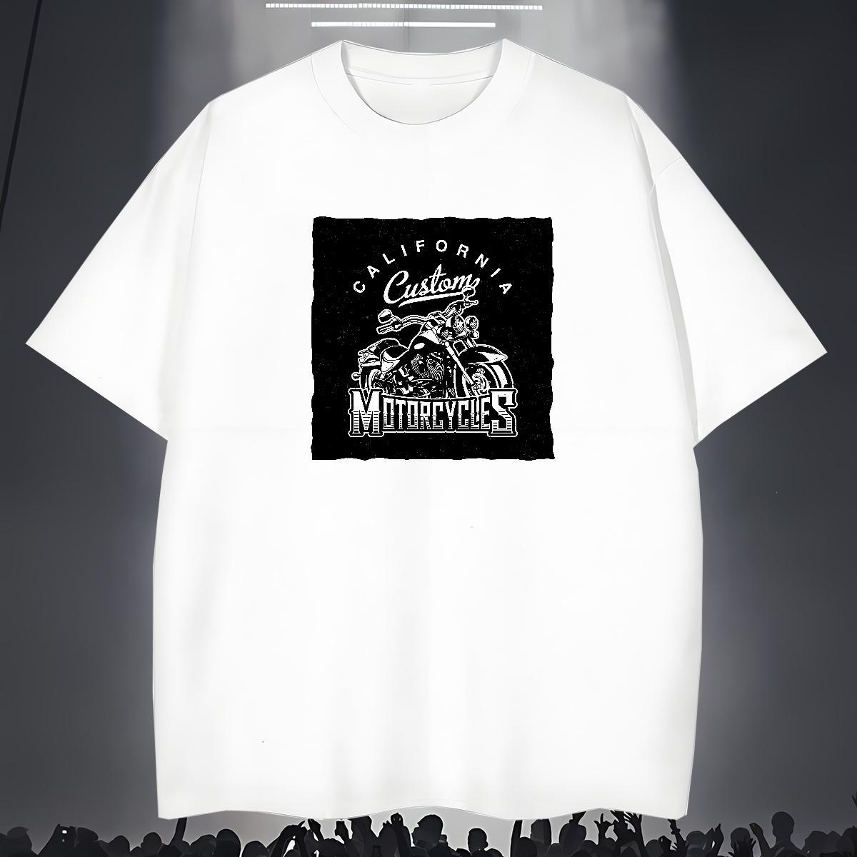Designer T shirt Motorcycle Tops Tees 230g Cotton Daily Outfit Classic Anime Print Short Sleeve O-Neck Men Tops Tees