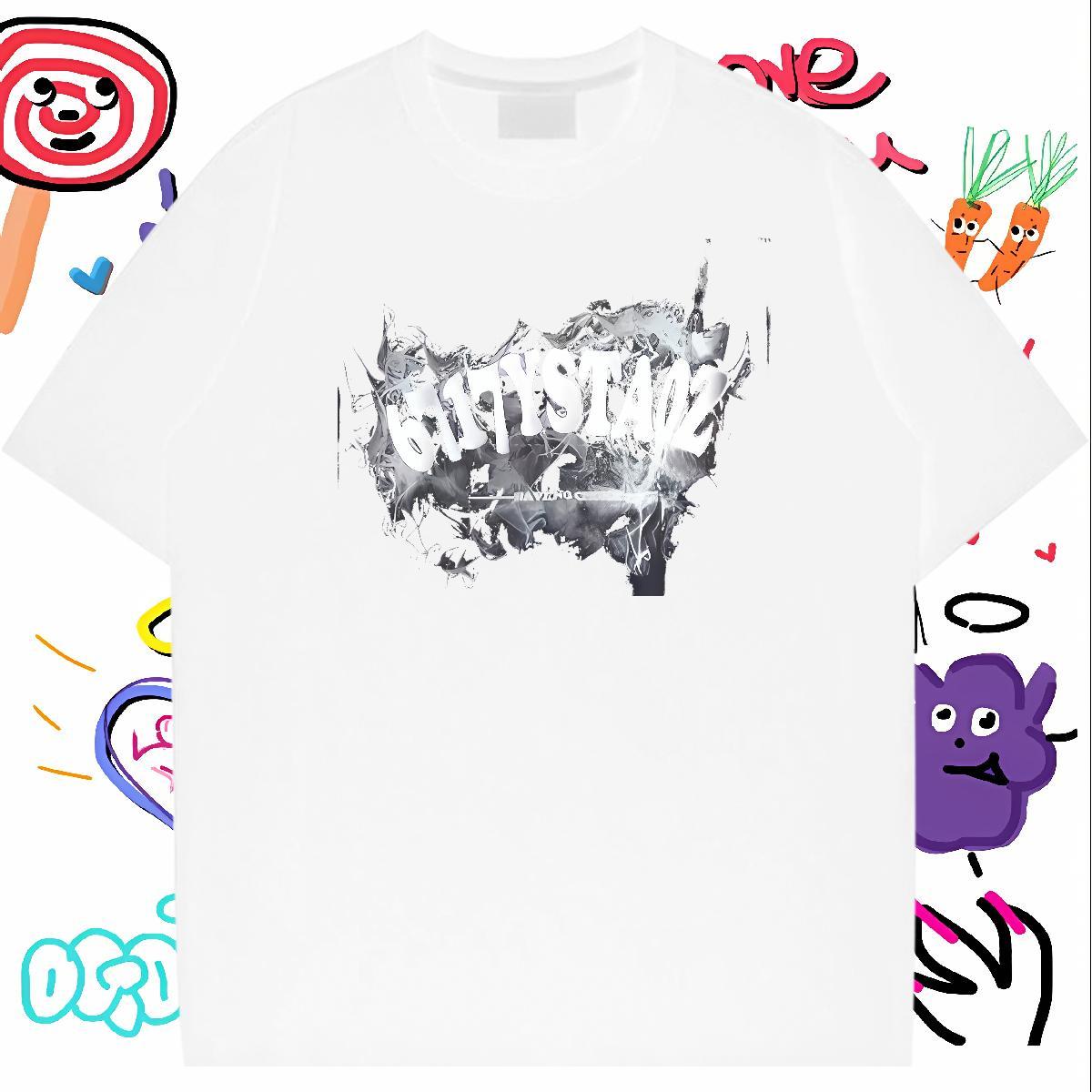 Casual New T Shirt For Man letter Top Tees 230g Cotton Sports Casual Brand Customized Print Crew Neck Breathable Couples T Shirts