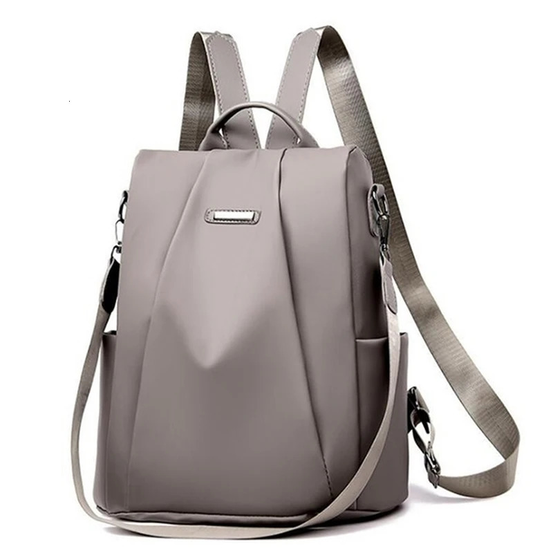 womens multifunctional backpack casual nylon solid color school bag girls fashionable detachable shoulder strap travel 240807