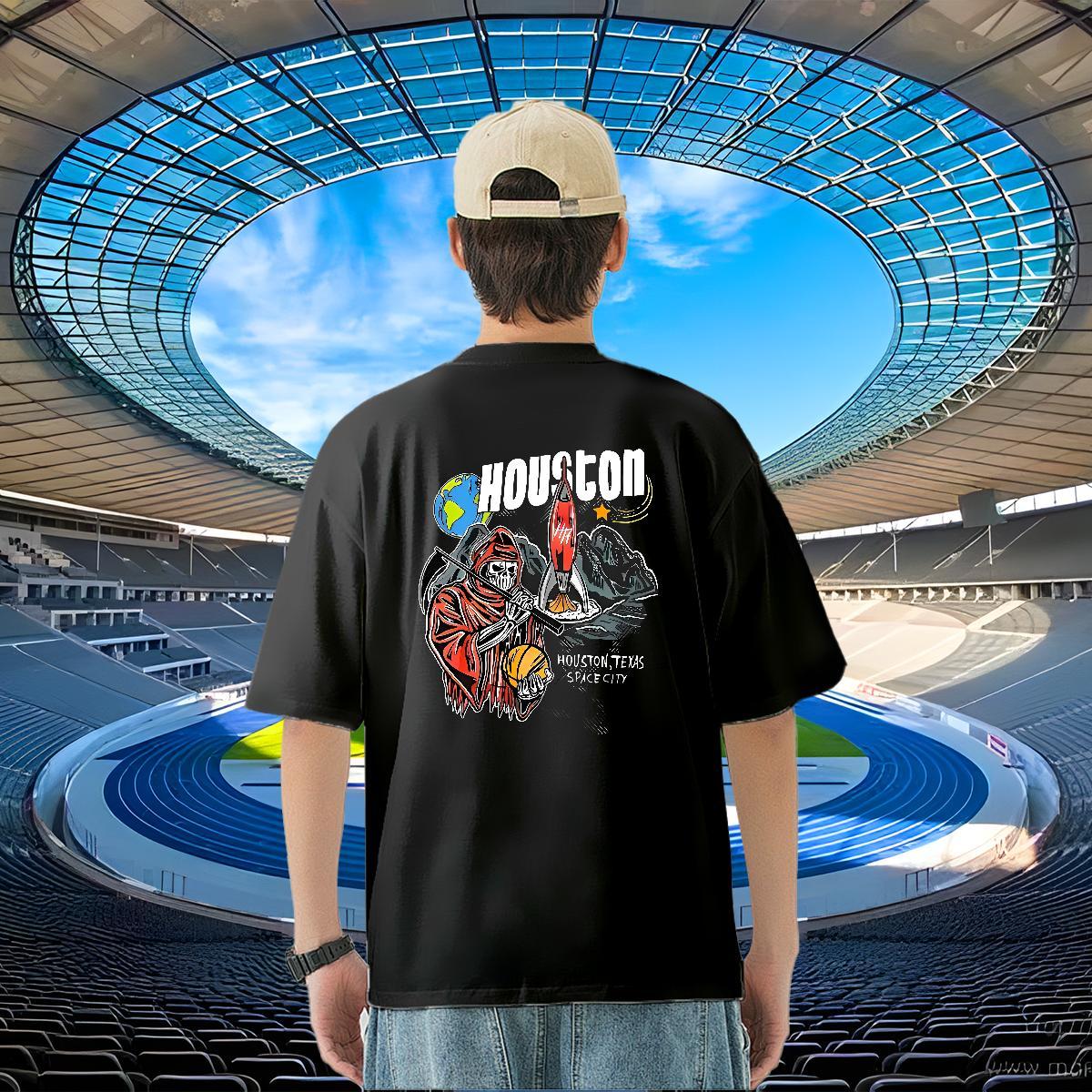 New T Shirt For Man skull Clothings 230g 100% Cotton Casual Beach Popular Black Oversized Breathable Short Sleeve Tshirts