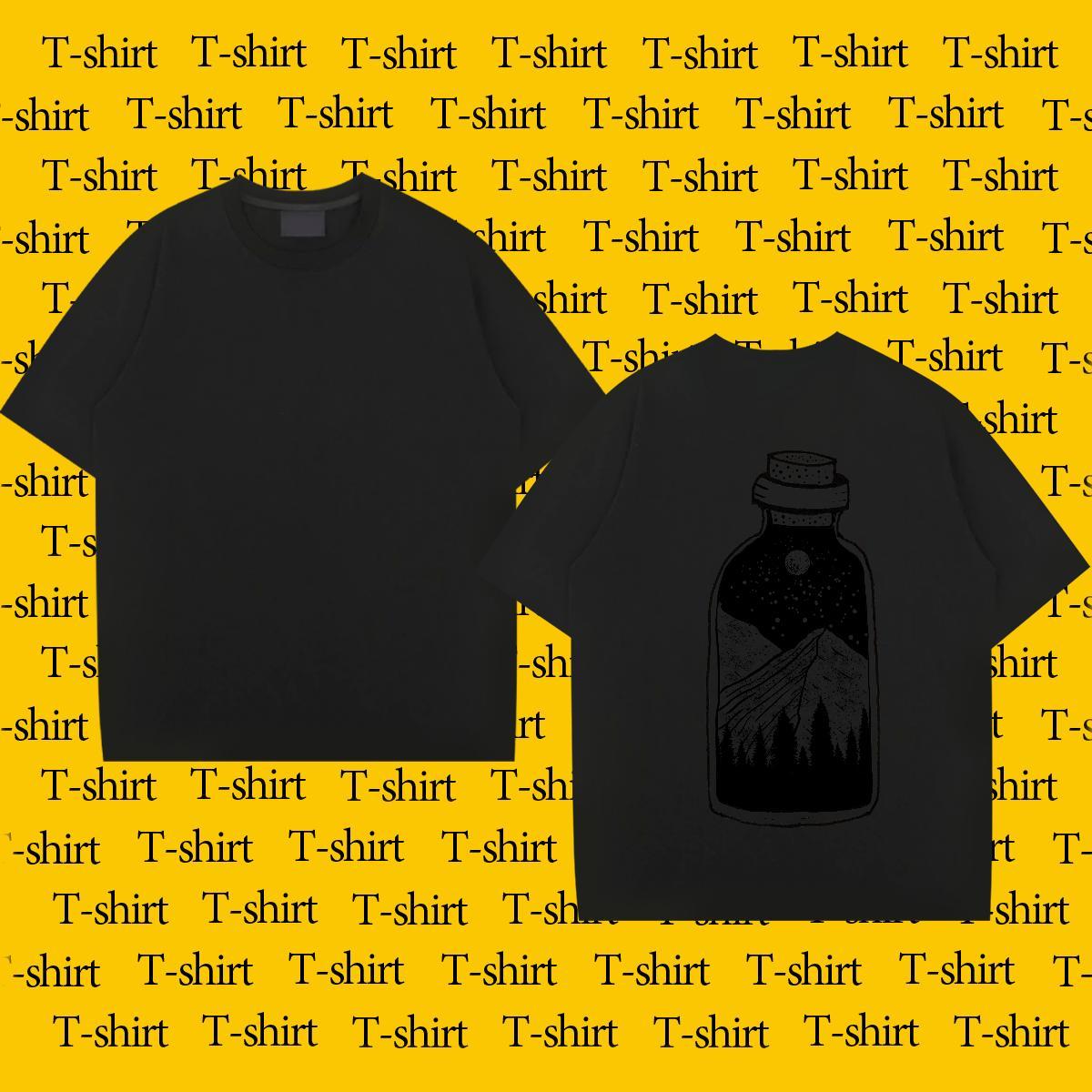 DIY Customized Man T Shirts mountains Tees 100% Cotton 230g Anime Printing Street Designer Black White Breathable Crew Neck Men Tops Tees