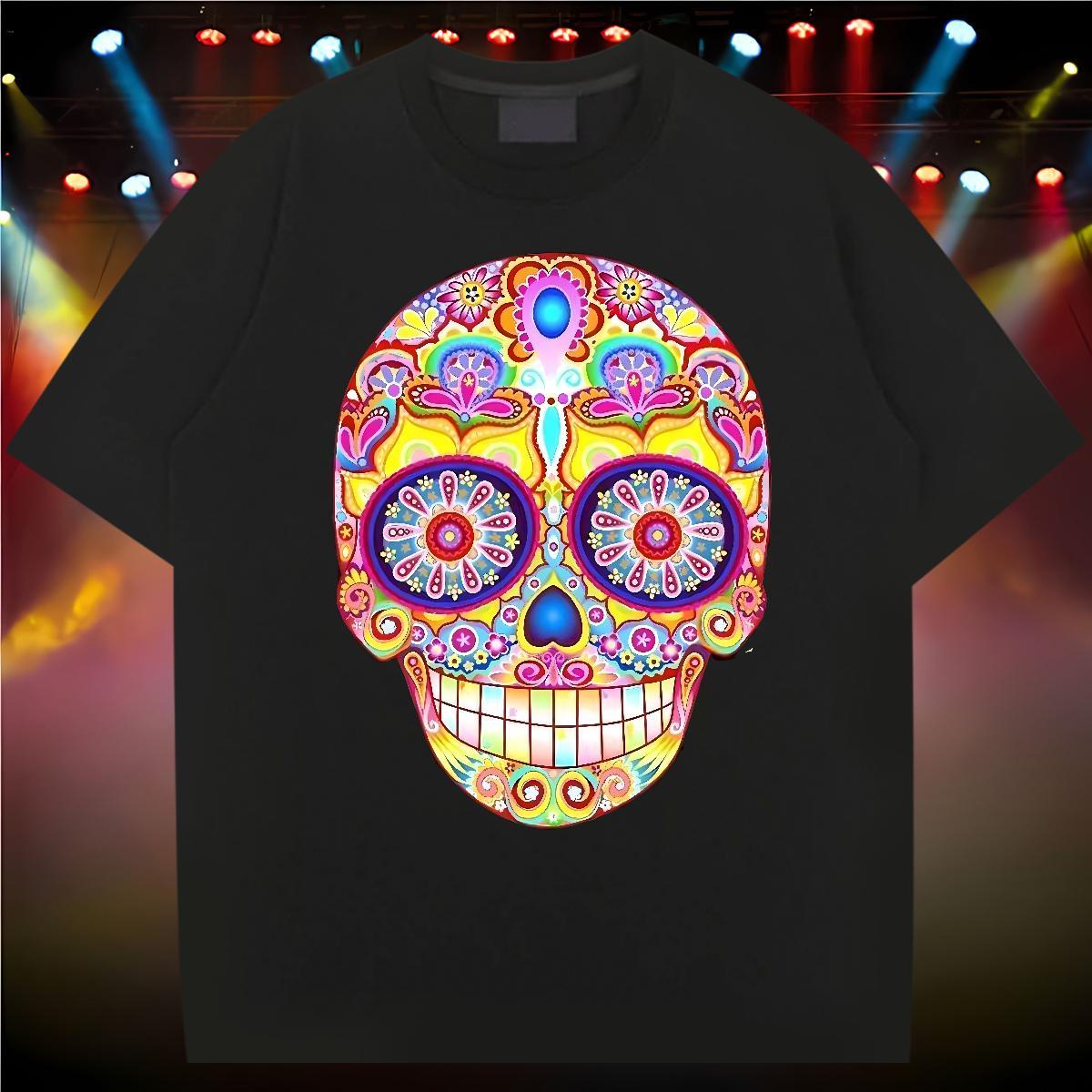 DIY T shirt skull Polos 230g 100% Cotton Outdoor Free Shipping Asian Size Breathable Soft Men Tees