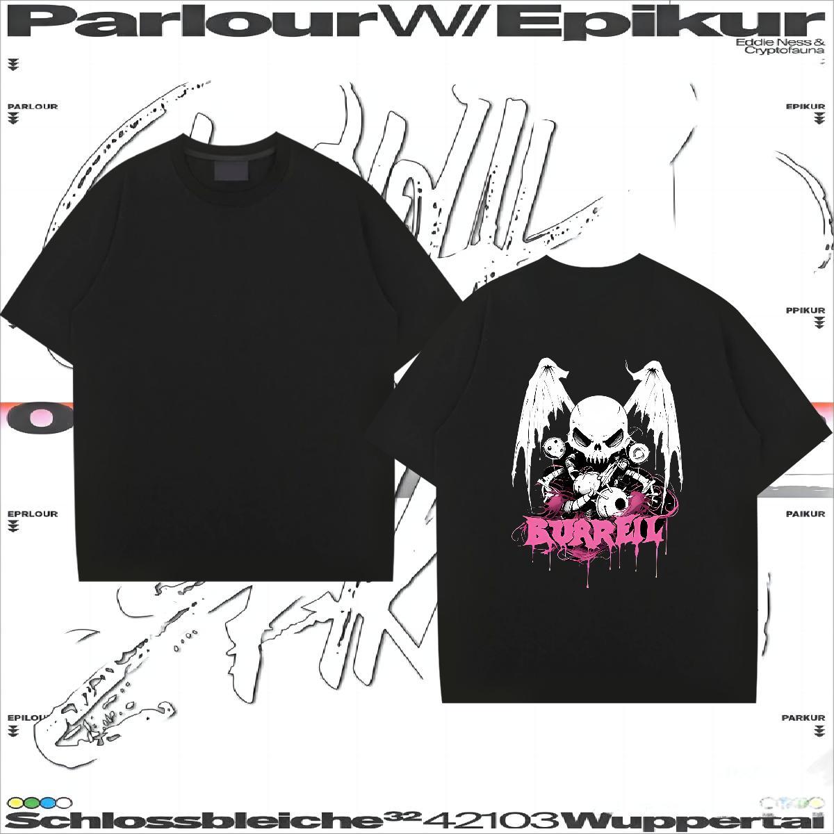 2024 T-Shirts skull Tshirts 230g Cotton Street Wear Unisex White Plus Size Breathable Short Sleeve Men Tops Tees