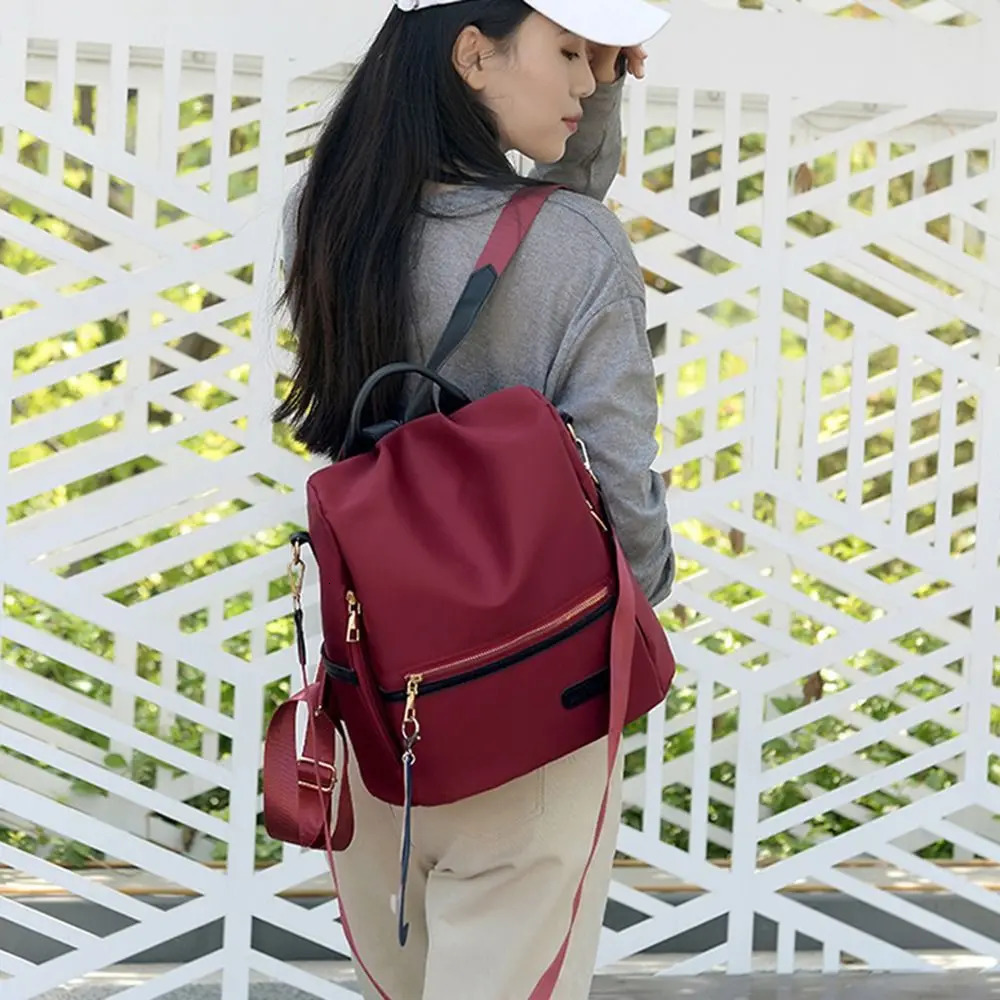 Leisure Oxford backpack womens waterproof nylon school bag highquality and fashionable travel handbag for teenagers girls 240807