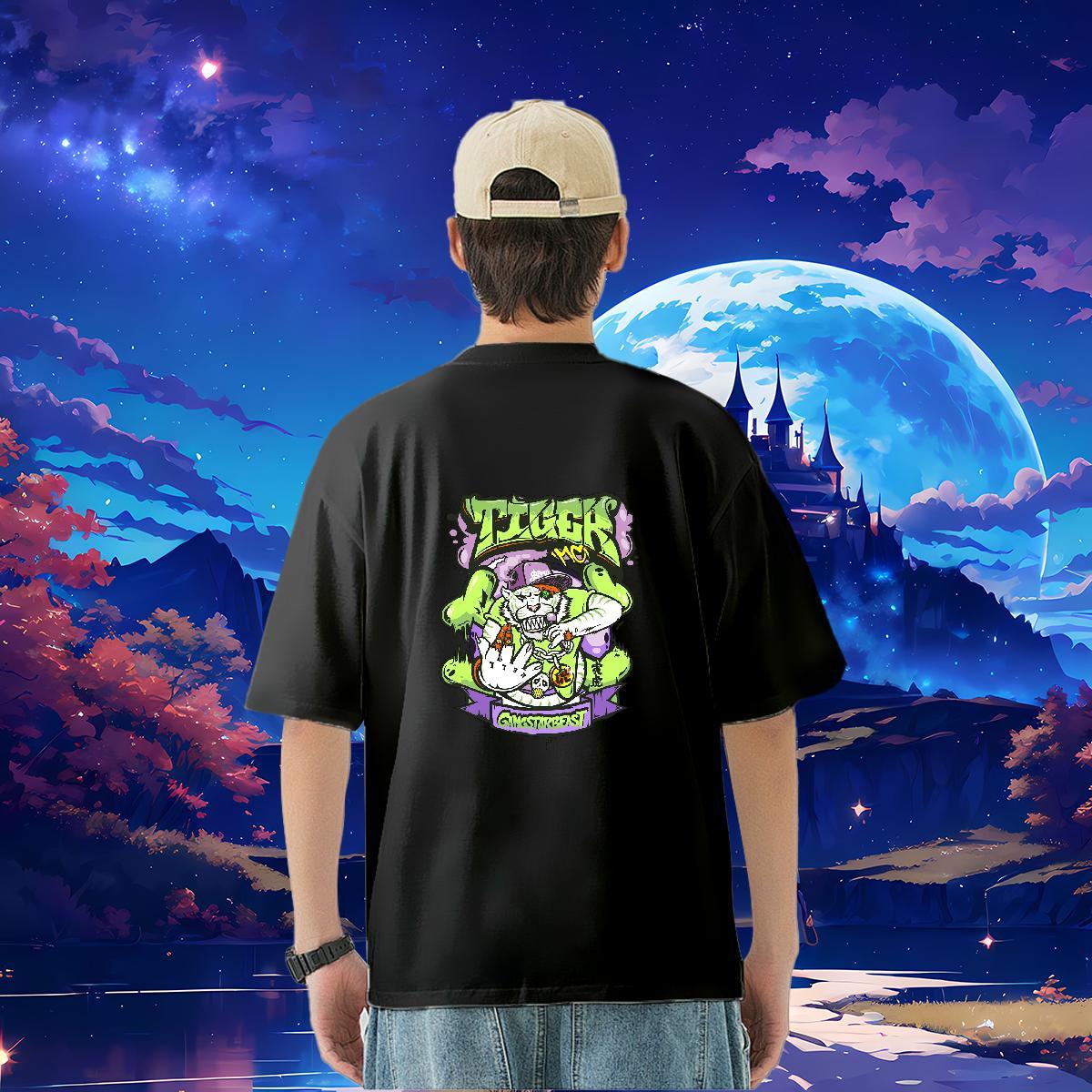 Designer T-Shirts for Men skull Clothings 230g Cotton Sport Brand Anime Print Breathable Short Sleeve Men Clothes T-Shirt