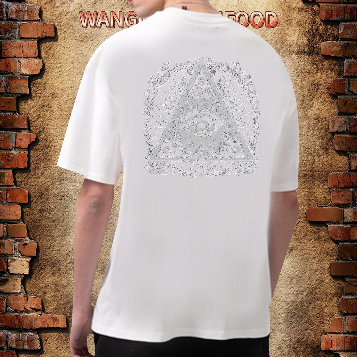 Fashion Designer Man T Shirts eye of the devil Tops Tees 230g Pure Cotton Daily Wear Brand Custom Big Size Round Neck Short Sleeve Men Tshirts