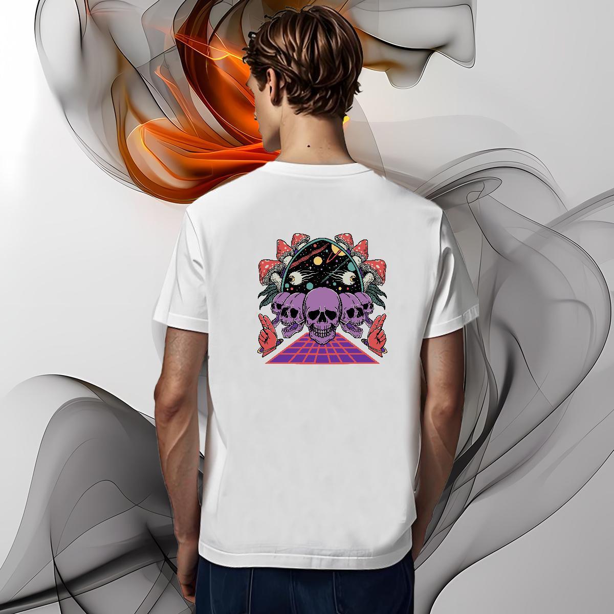 DIY Customized T Shirt For Man skull Tops Tees 230g Pure Cotton Street wear Hip Hop Wholesale Anime Short Sleeve Soft Men Tops Tees