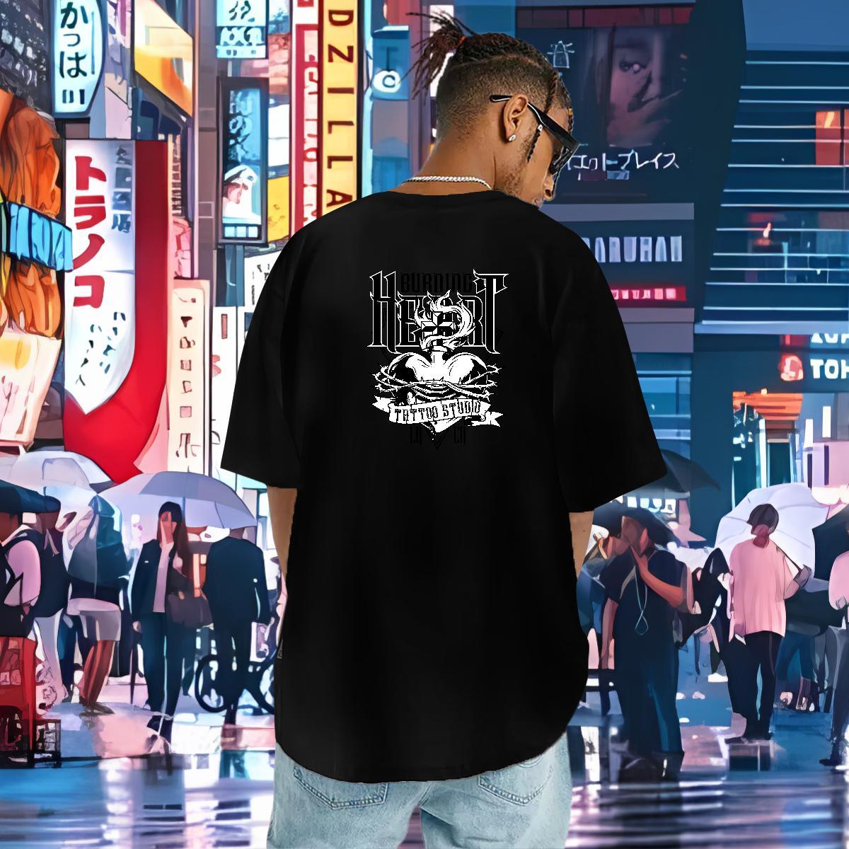 DIY Customized Man T Shirts logo Tees 230g Cotton Beach Unisex Cartoon Print Breathable Short Sleeve Men Tees