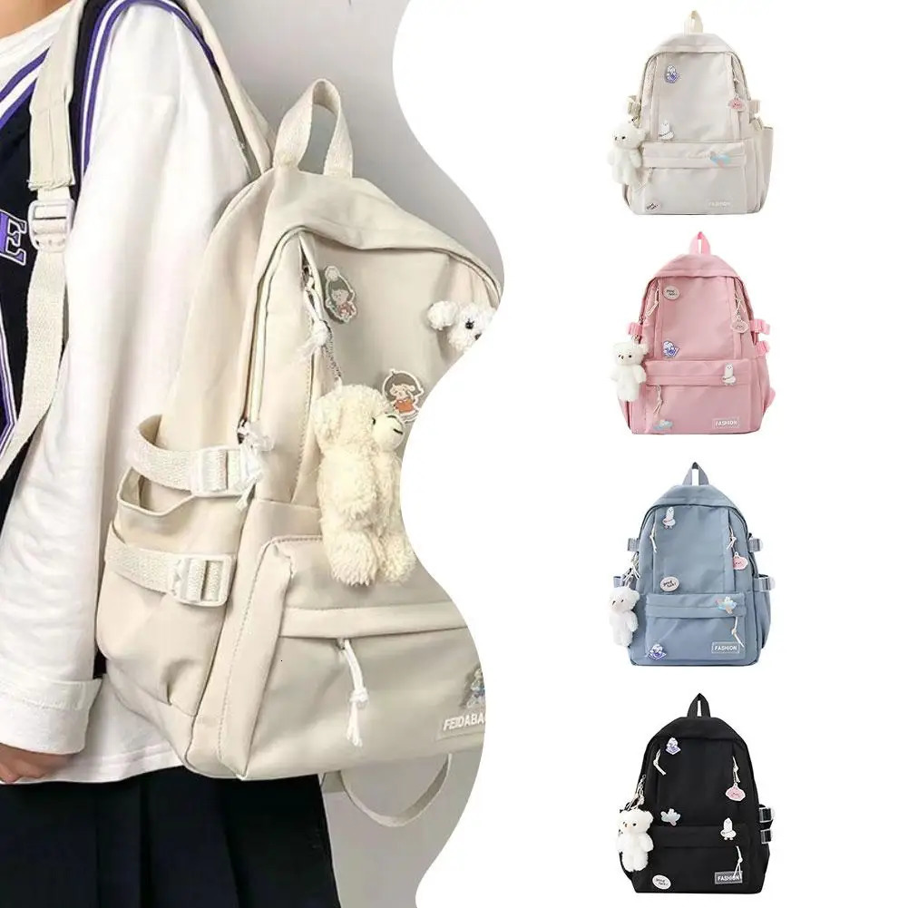 Lightweight Girl Backpack Large Capacity Sweet Leisure Fashion School Junior Korean Travel Bolt A4M0 240807