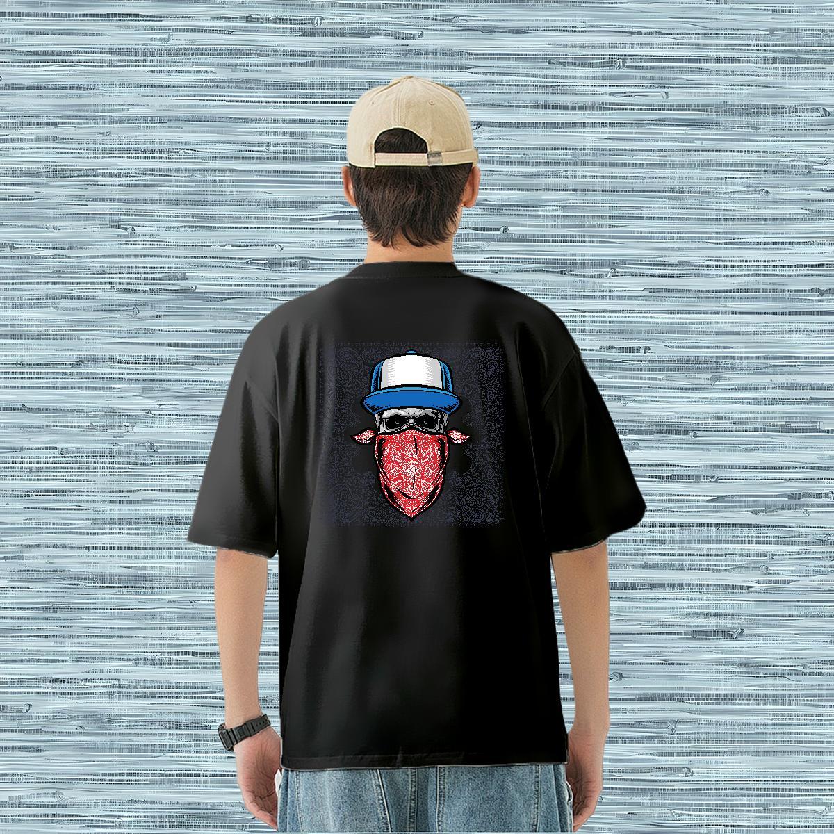 Customized Mens T Shirts skull Tshirts 230g 100% Cotton Street wear Hip Hop Cool Anime Crew Neck Breathable Tshirt for Man Woman