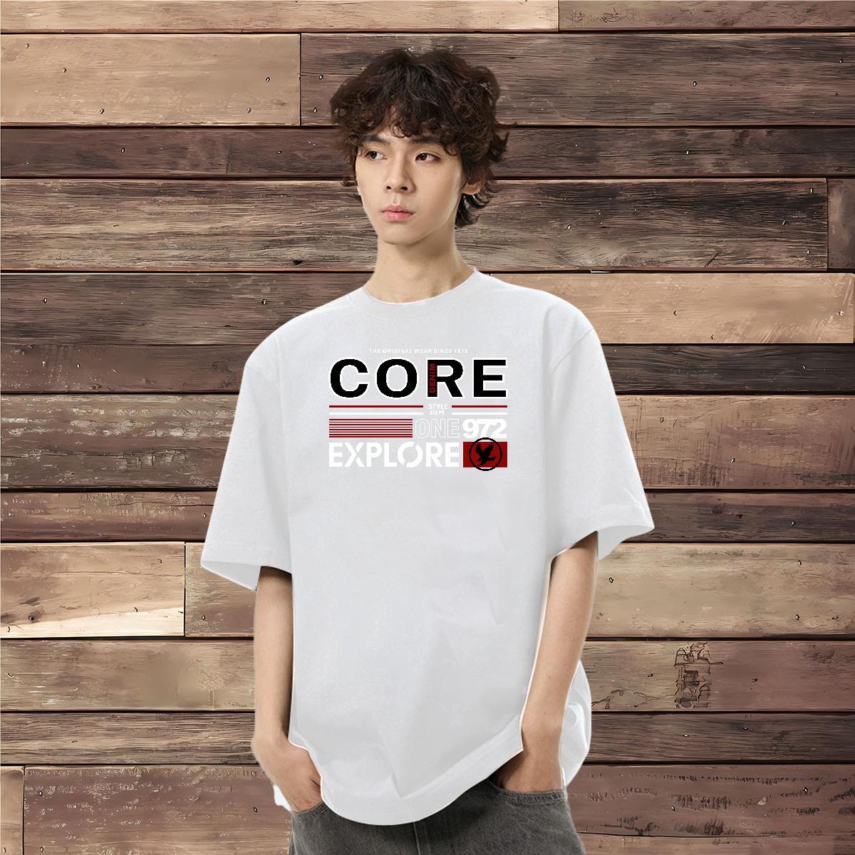 2024 DIY T Shirt For Man letter Polos 230g Pure Cotton Street Casual High Quality White Plus Size O-Neck Short Sleeve Men Tops Tees