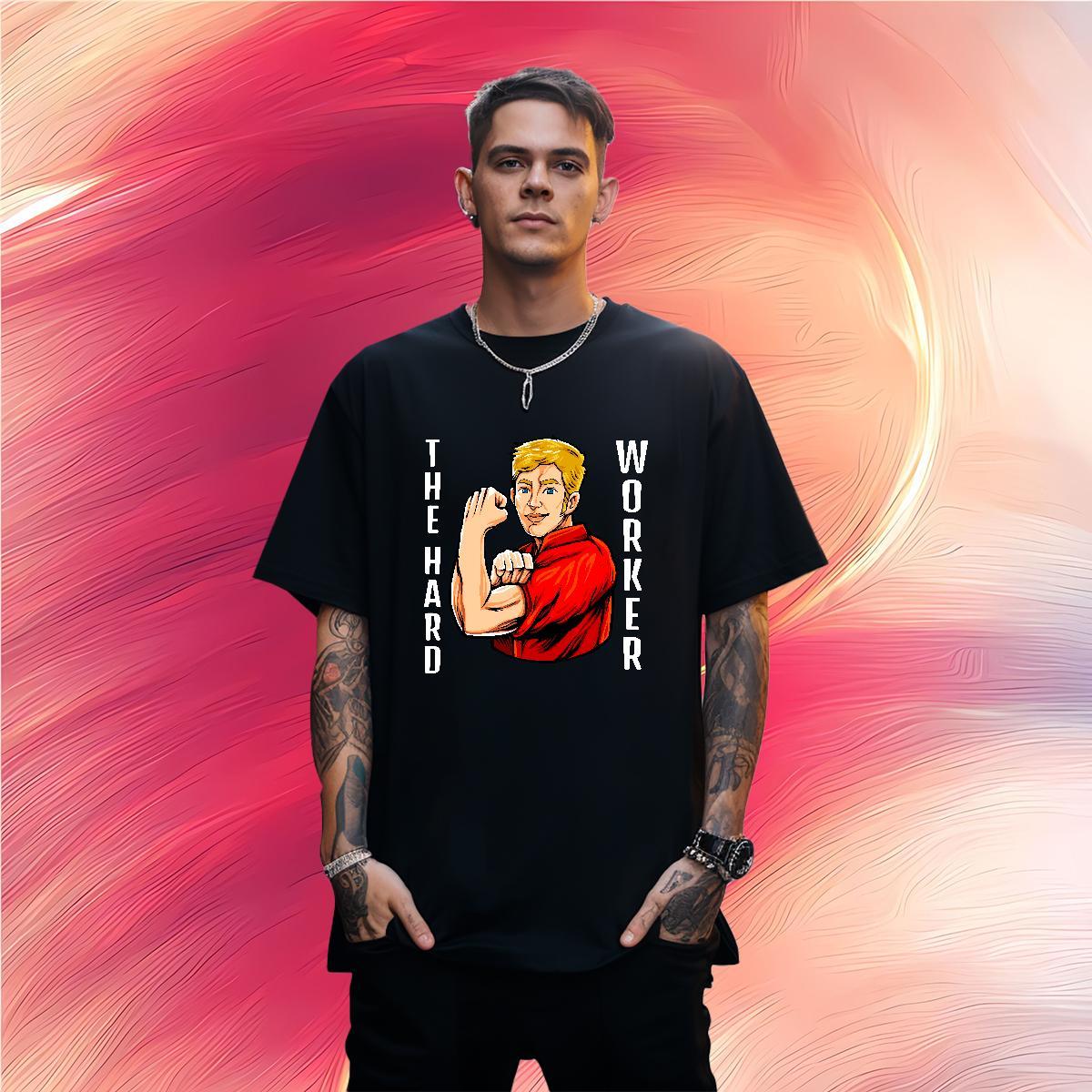 Classic Casual Men T Shirts portrait Tops Shirt 100% Cotton 230g Outdoor Designer Custom Cartoon Breathable Short Sleeve Men Tshirts