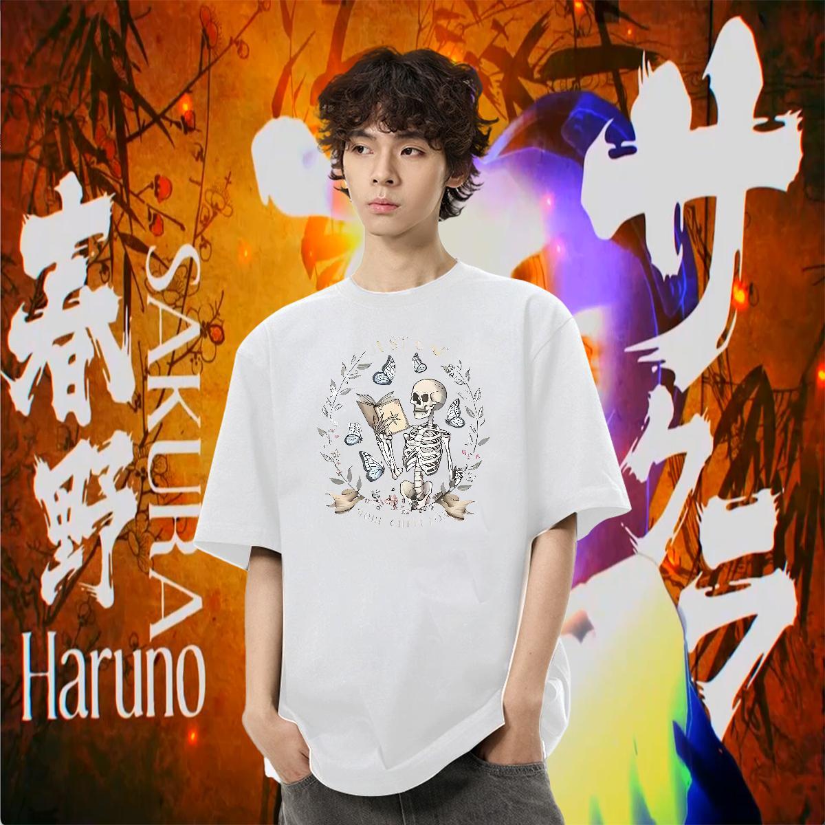 Fashion T shirt book Wear 230g 100% Cotton Summer Casual Classic Cartoon Printing L-4XL Breathable Soft Men Tshirts