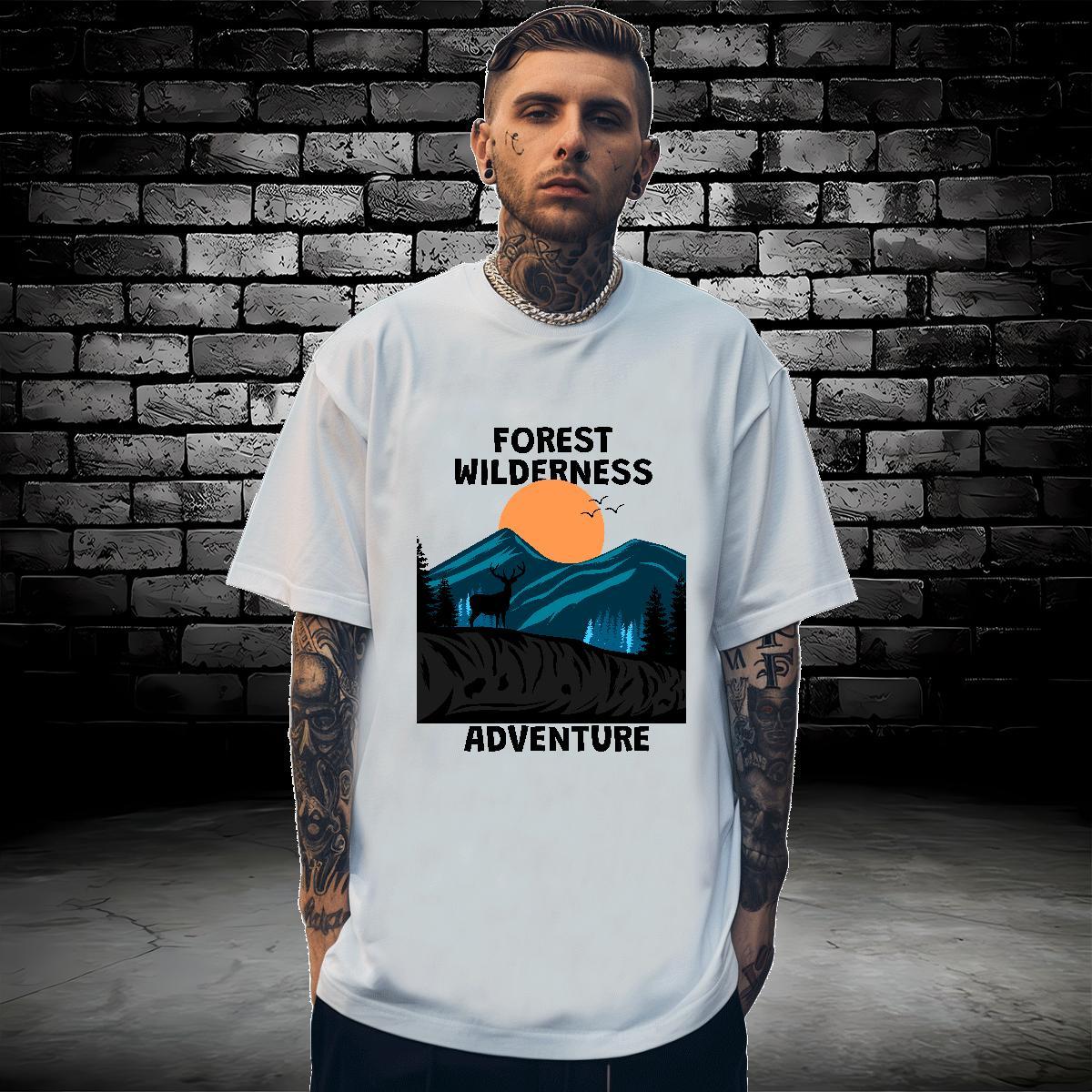Fashion Design T Shirt For Man mountains Tees Shirts 230g Pure Cotton Casual Daily Wear High Quality Custom Printed Crew Neck Men Tees