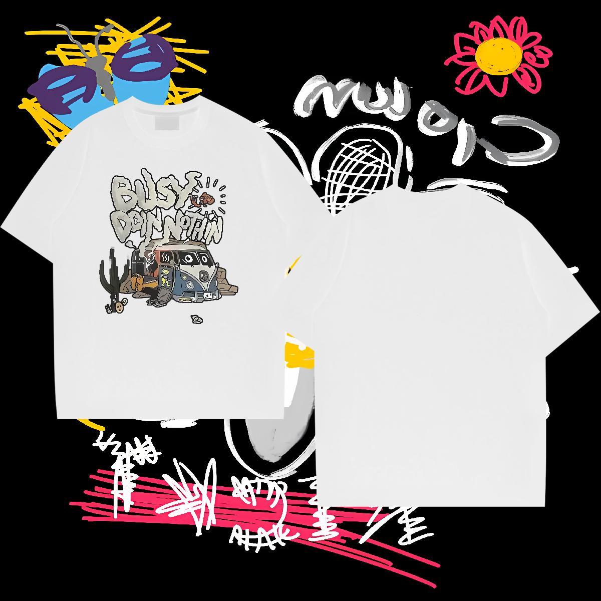 Fashion Casual T-Shirts car Top Tees 230g 100% Cotton Sports Casual TOP Quality Customized Print Short Sleeve Soft Tshirts