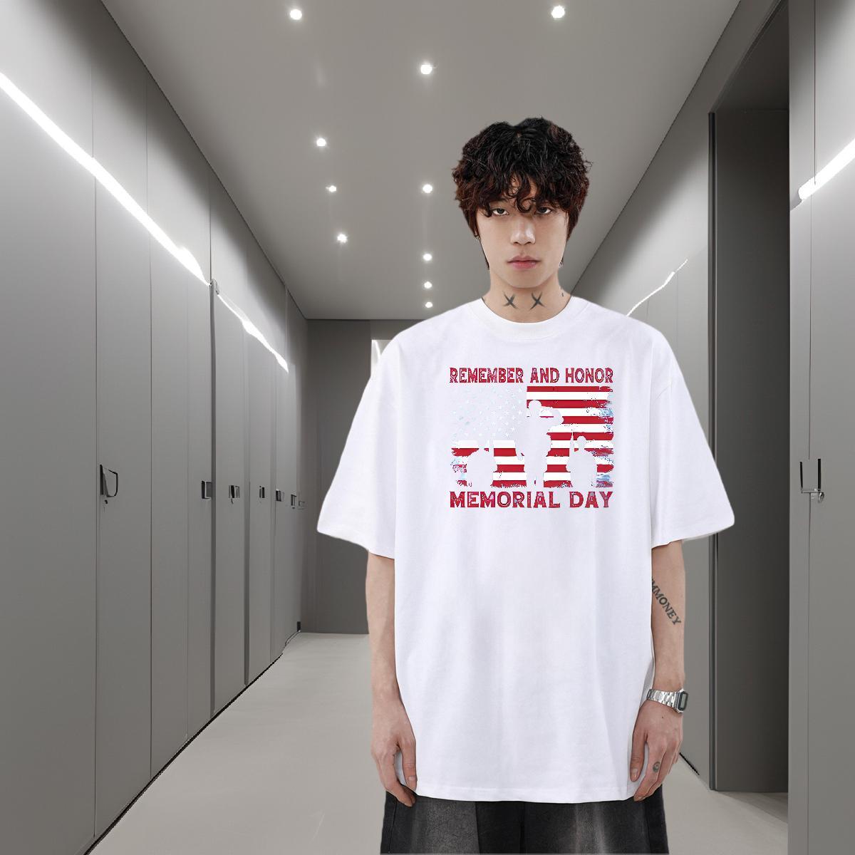 New Arrival T-Shirts for Men letter Wear 230g 100% Cotton Casual Wholesale Cartoon Printing L-4XL Breathable Crew Neck Tshirt for Man Woman