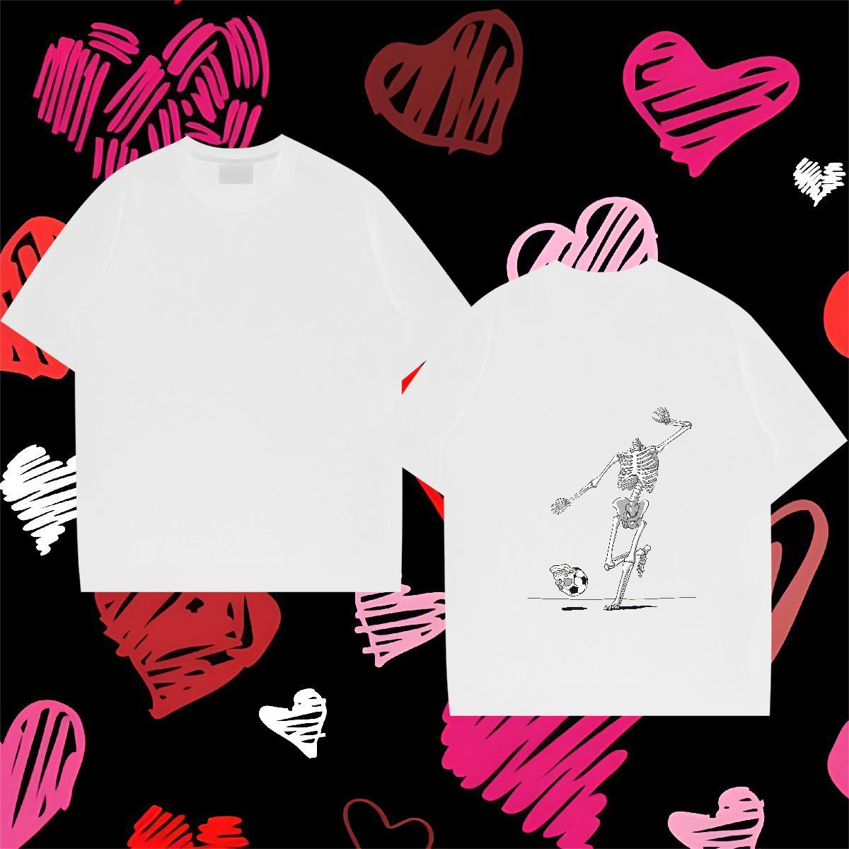 Brand Mens T Shirts skull Tops Shirt 230g Cotton Home Outdoor Loose Anime Print Breathable Men Clothes T-Shirt