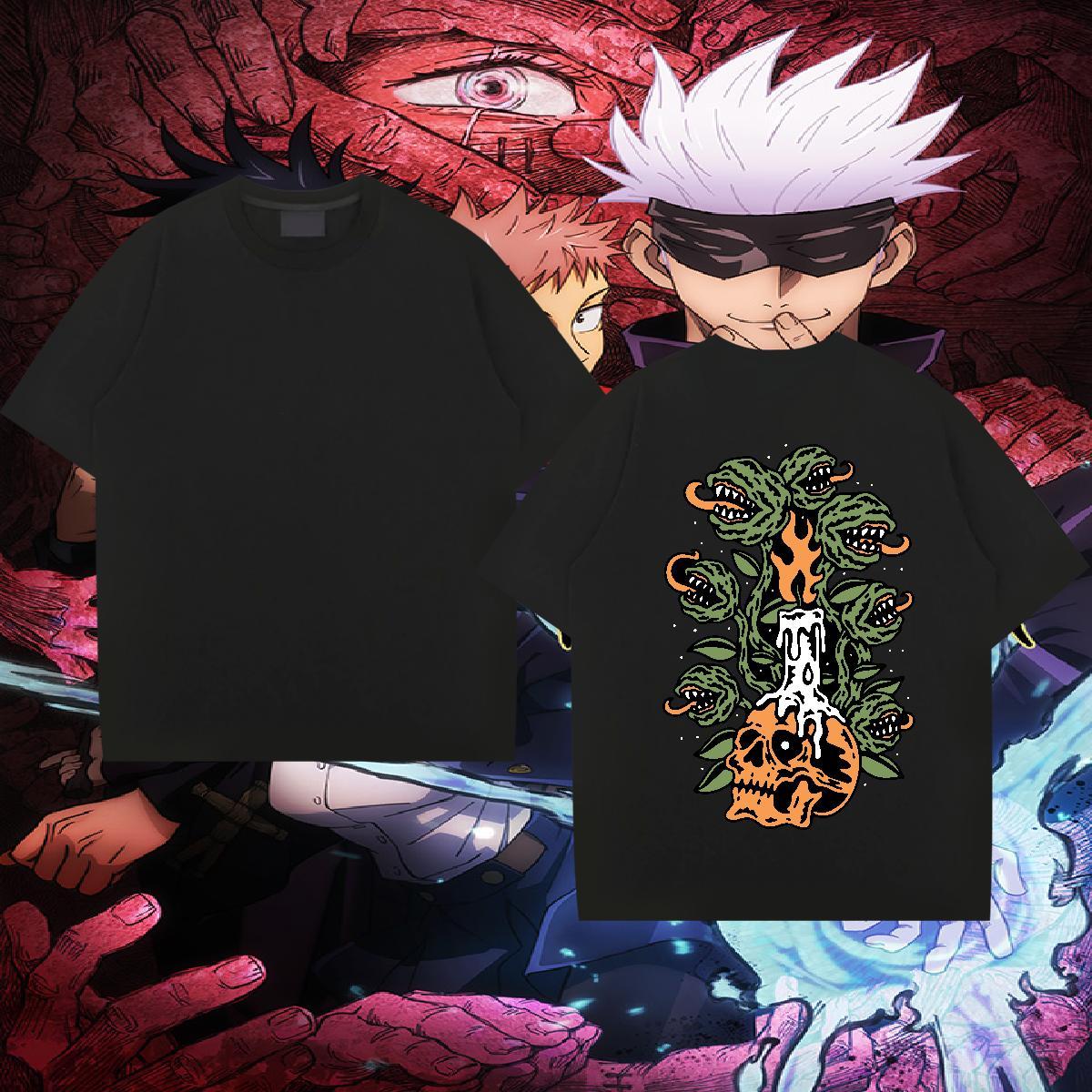New T Shirts Men skull Tees Shirts 230g 100% Cotton High Street Hip Hop Free Shipping DIY Crew Neck Men Tees