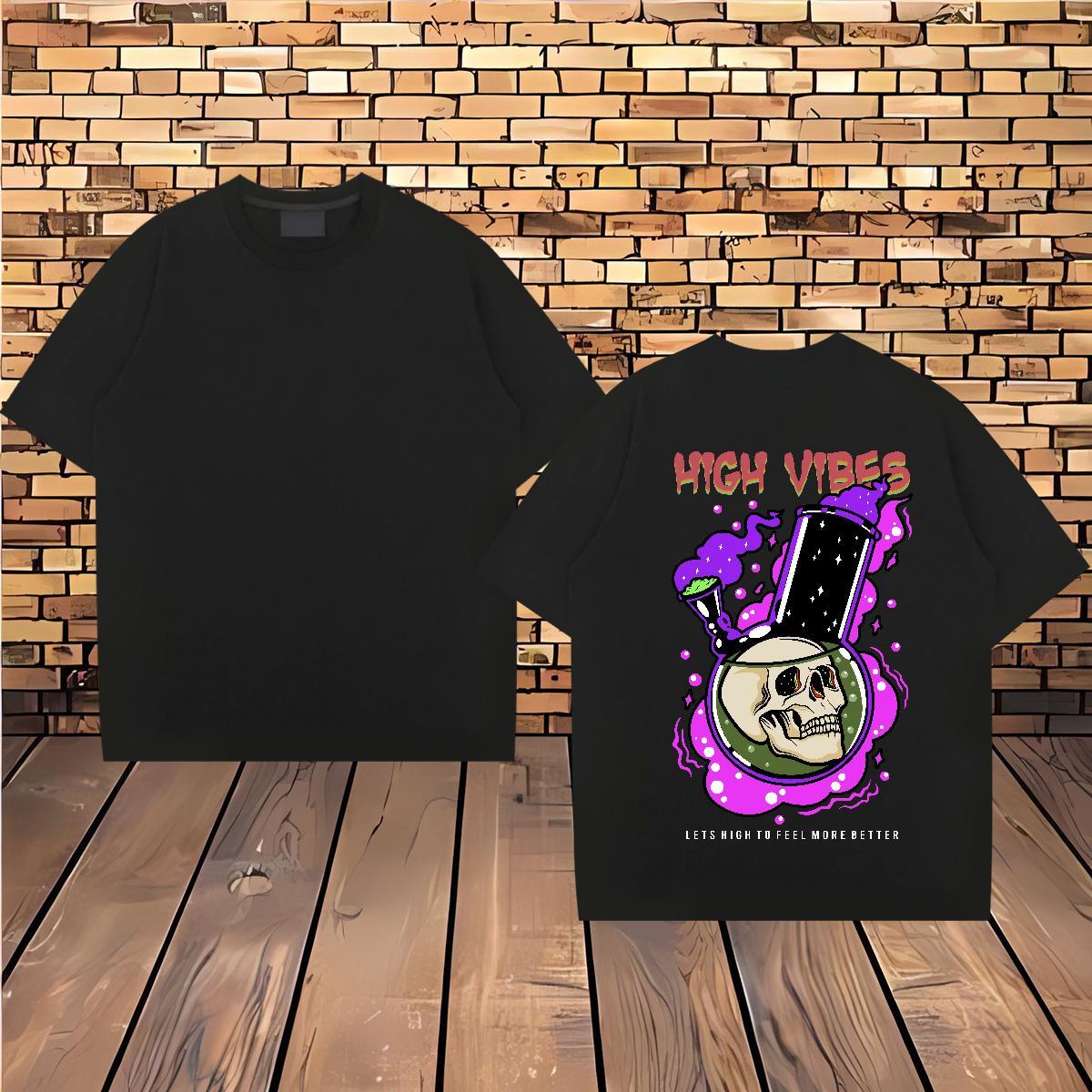 2024 Designer Mens T Shirts skull Tops Shirt 230g Pure Cotton High Street Hip Hop Comfortable Cartoon Printing L-4XL Breathable Soft Men Tops Tees