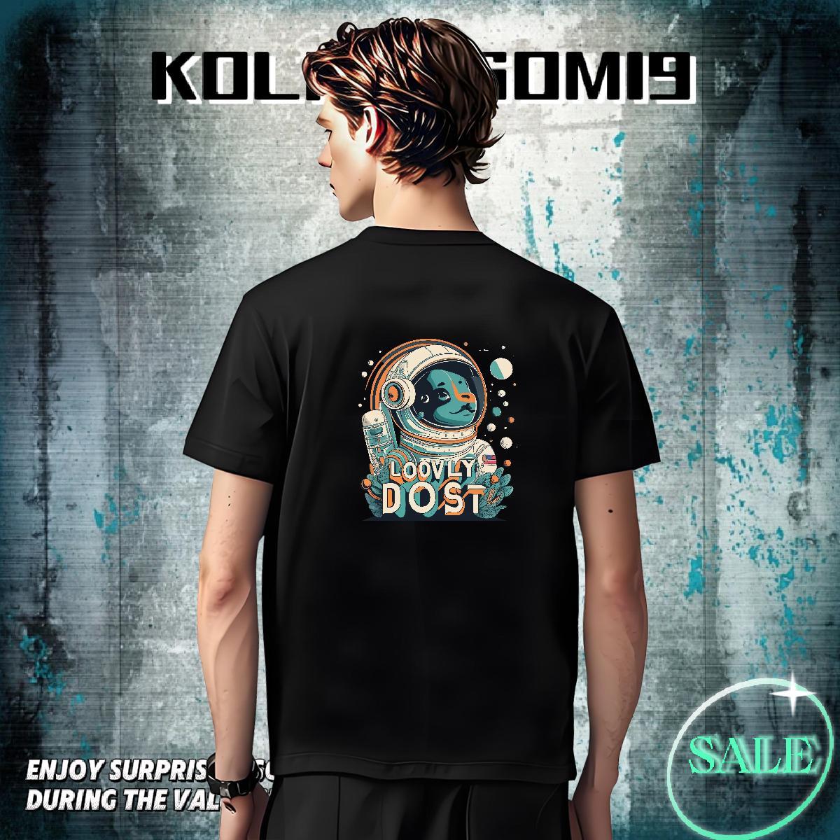 Fashion T-Shirts for Men spaceman Tees Shirts 230g Cotton Hip Hop High Quality Plus Size Custom Breathable Short Sleeve Men Tshirts