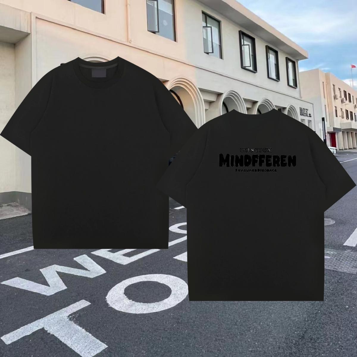2024 T-Shirts for Men letter Clothes 230g Cotton Home Outdoor Popular DIY Anime Short Sleeve O-Neck Tshirt for Man Woman