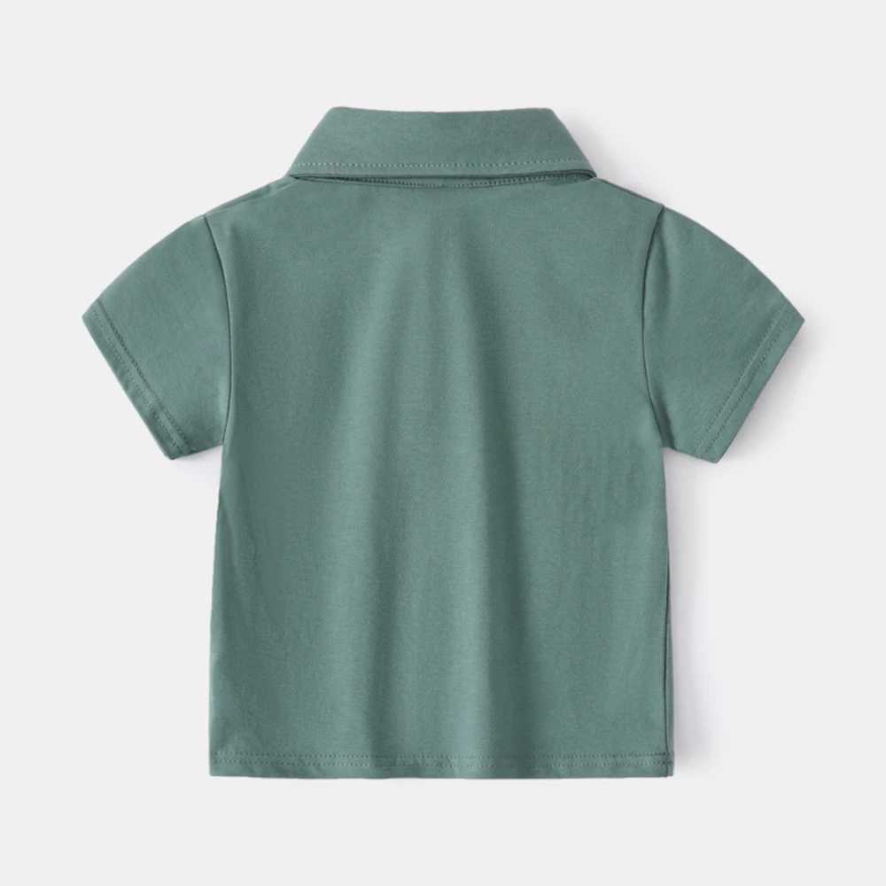 Little boy dinosaur polo shirt dinosaur spike top childrens boy cotton short sleeved top childrens summer clothing T-shirt W241223