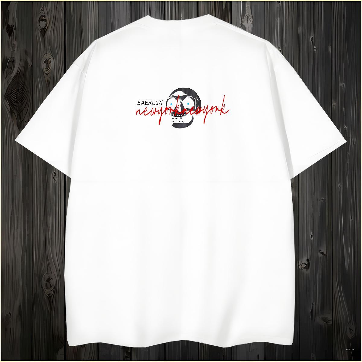 DIY Man T Shirts skull Tees 230g Pure Cotton Sports Casual Cool Design Customized Print O Neck Short Sleeves Tshirts